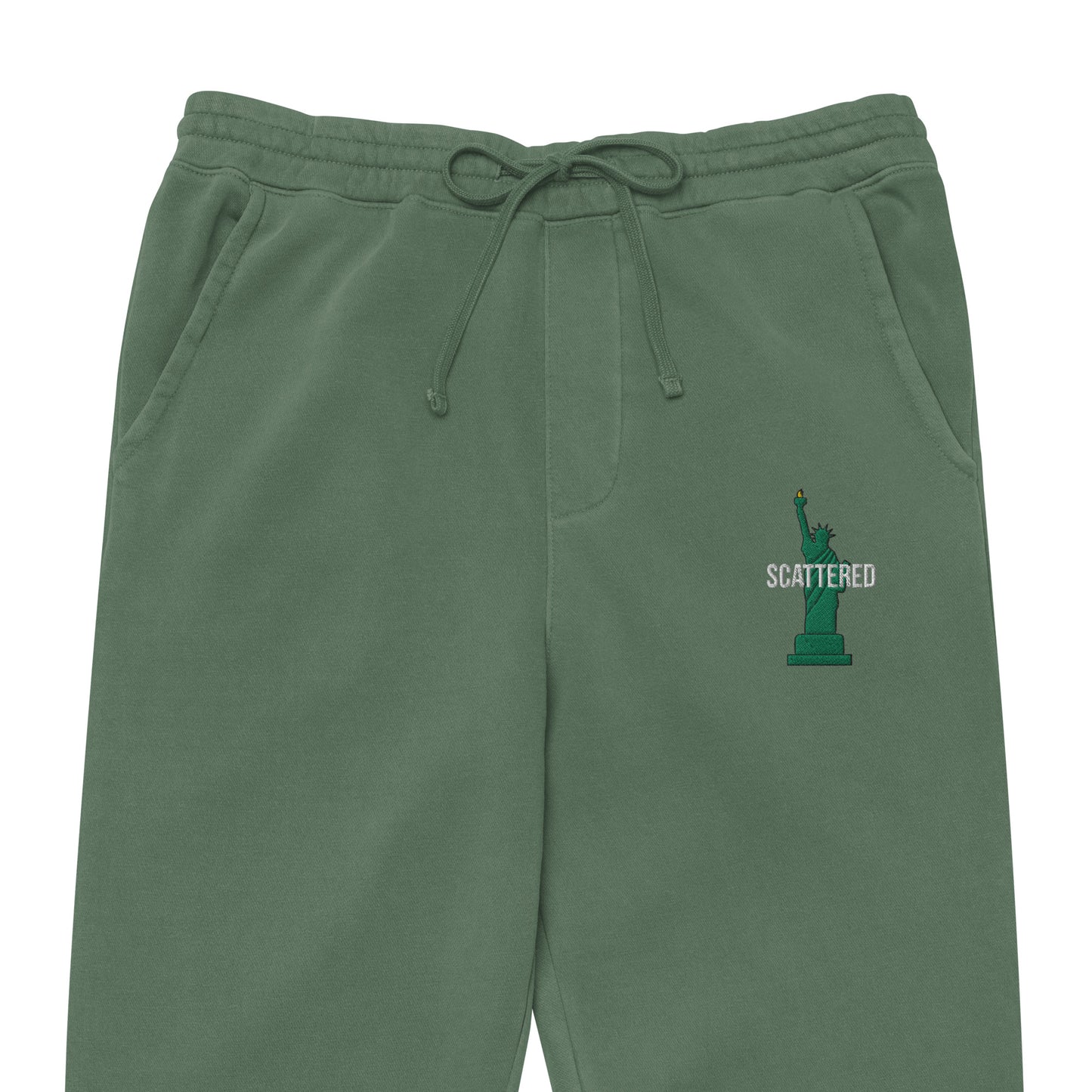 Statue of Liberty Embroidered Premium Pigment-dyed Sweatpants