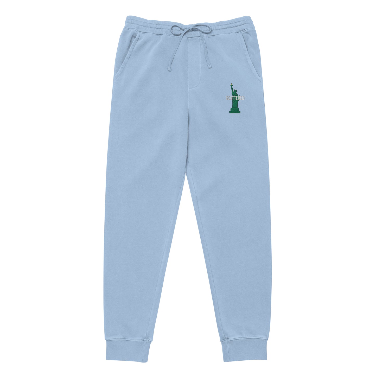 Statue of Liberty Embroidered Premium Pigment-dyed Sweatpants