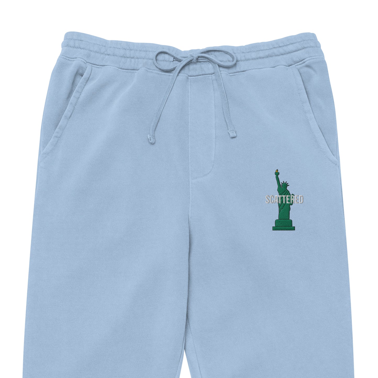 Statue of Liberty Embroidered Premium Pigment-dyed Sweatpants