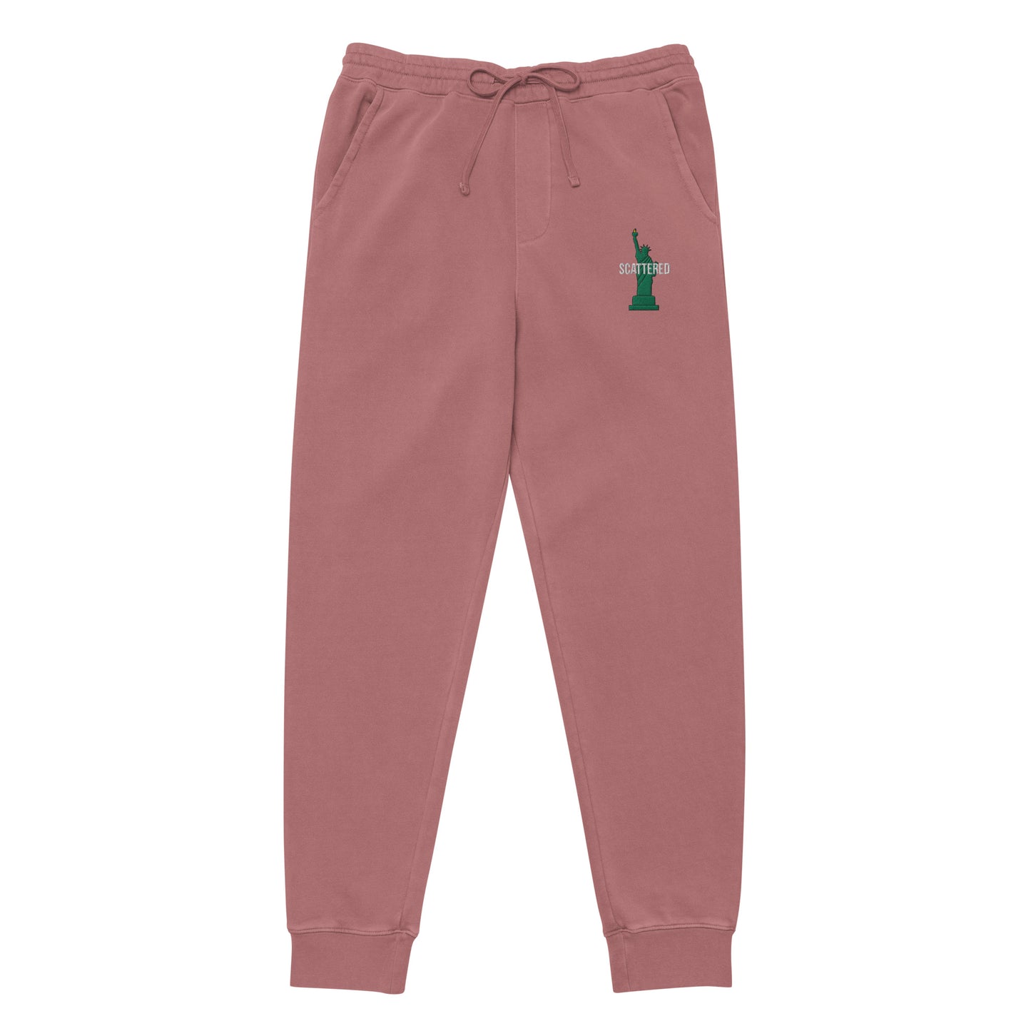 Statue of Liberty Embroidered Premium Pigment-dyed Sweatpants