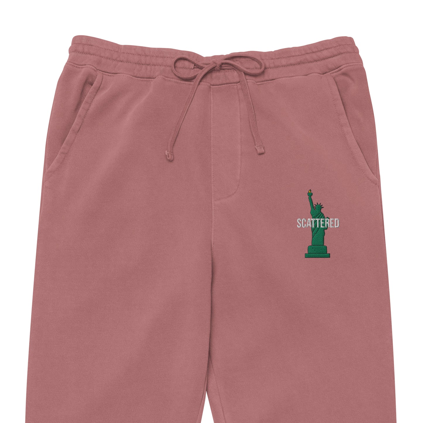 Statue of Liberty Embroidered Premium Pigment-dyed Sweatpants
