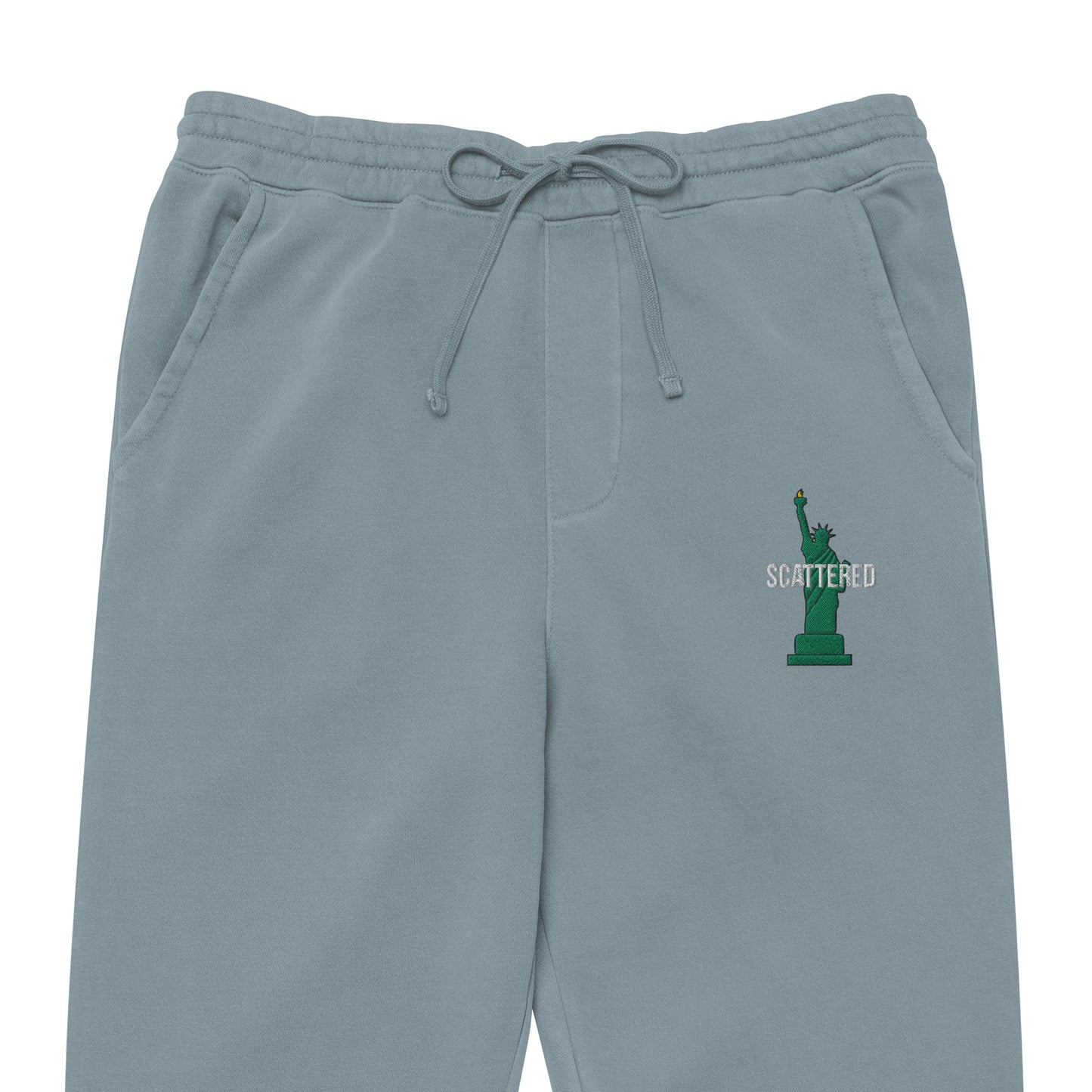 Statue of Liberty Embroidered Premium Pigment-dyed Sweatpants
