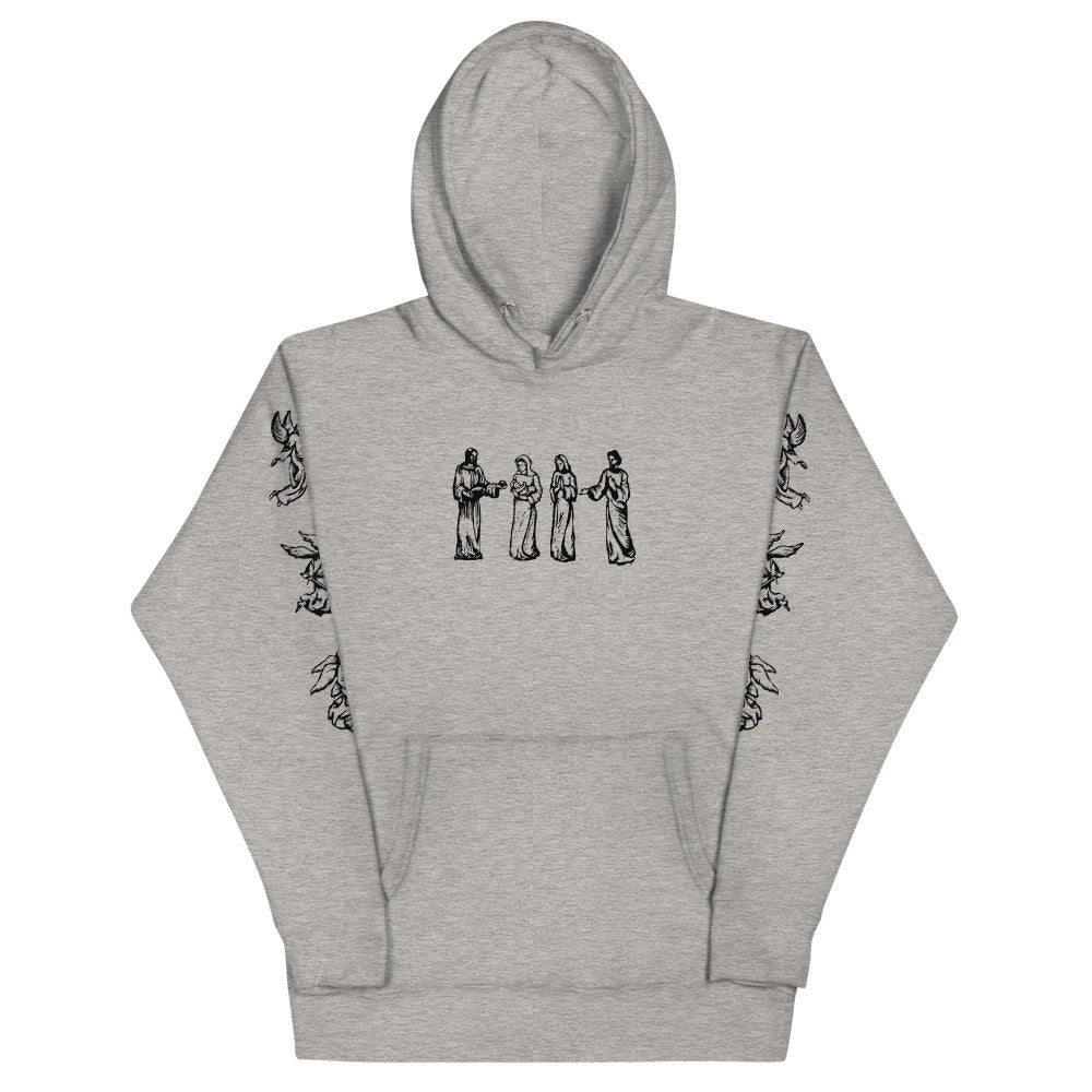 Christmas Christian Jesus Christ Streetwear Hoodie sweatshirt Mens Clothing Womens Clothing angels cross grey black
