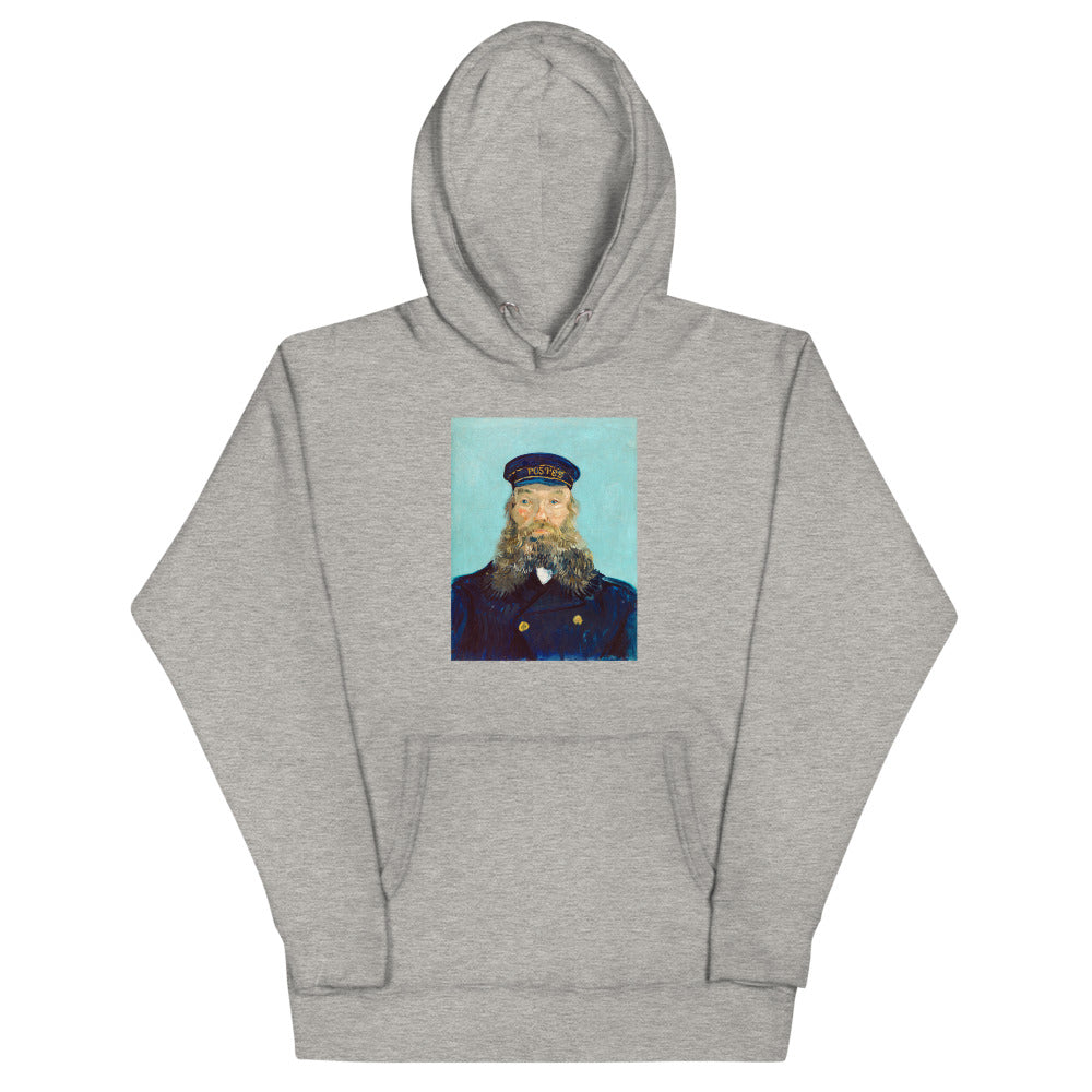 Vincent Van Gogh Portrait of Postman Roulin Painting Printed Premium Grey Hoodie Sweatshirt Streetwear