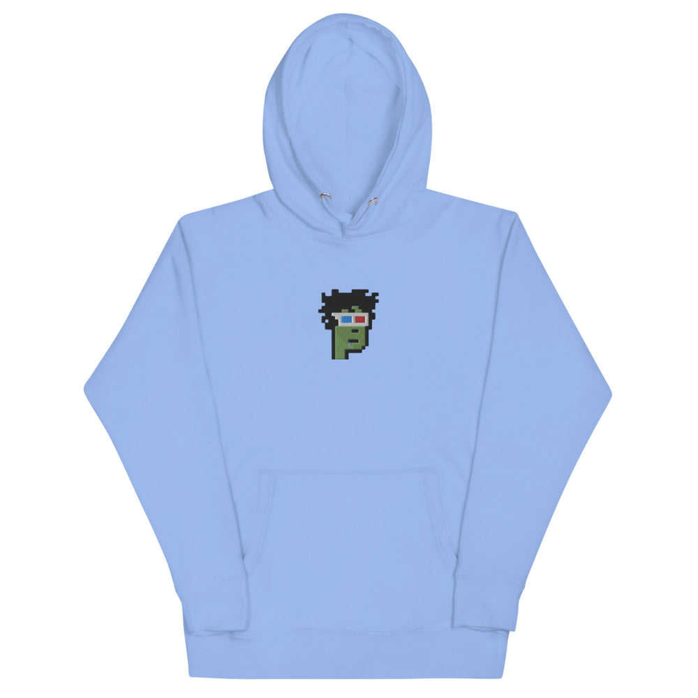Crypto Punks Zombie NFT #8857 Premium Embroidered Hoodie Sweatshirt