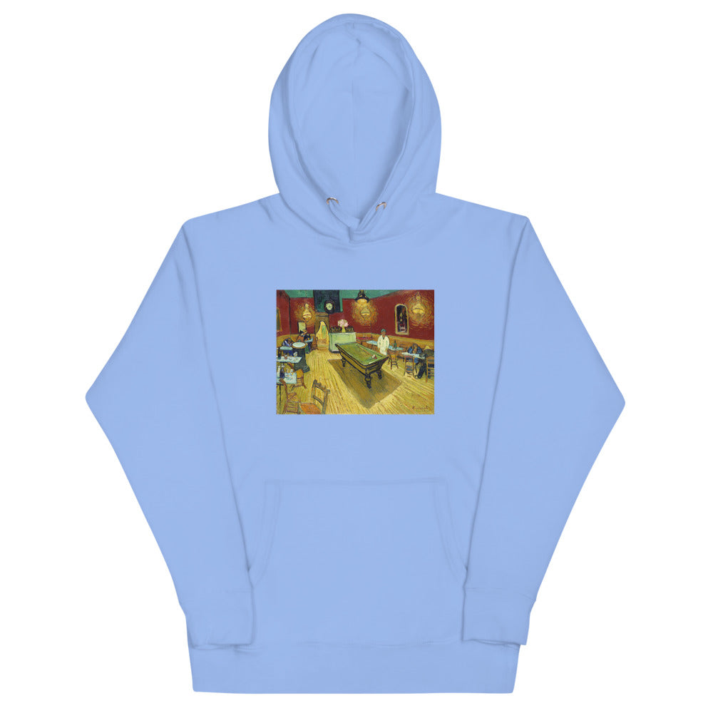 Vincent Van Gogh Le Café de Nuit (The Night Café) Painting Printed Premium Carolina Blue Hoodie Sweatshirt Streetwear