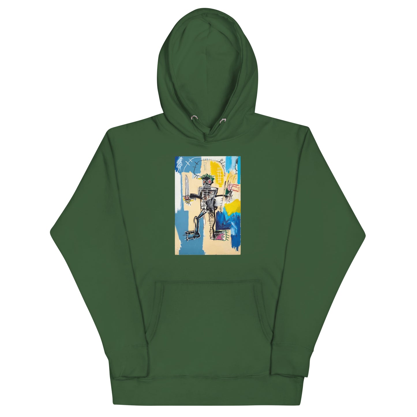 Jean-Michel Basquiat "Warrior" Artwork Printed Premium Streetwear Sweatshirt Hoodie Forest Green