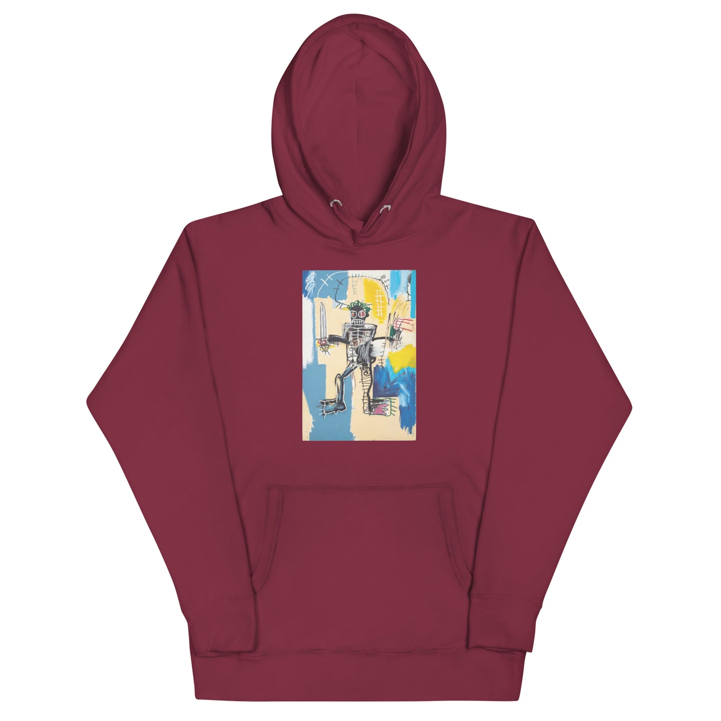 Jean-Michel Basquiat "Warrior" Artwork Printed Premium Streetwear Sweatshirt Hoodie Burgundy Red