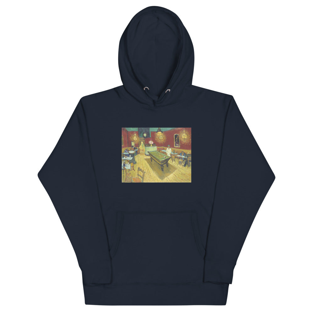 Vincent Van Gogh Le Café de Nuit (The Night Café) Painting Printed Premium Navy Blue Hoodie Sweatshirt Streetwear