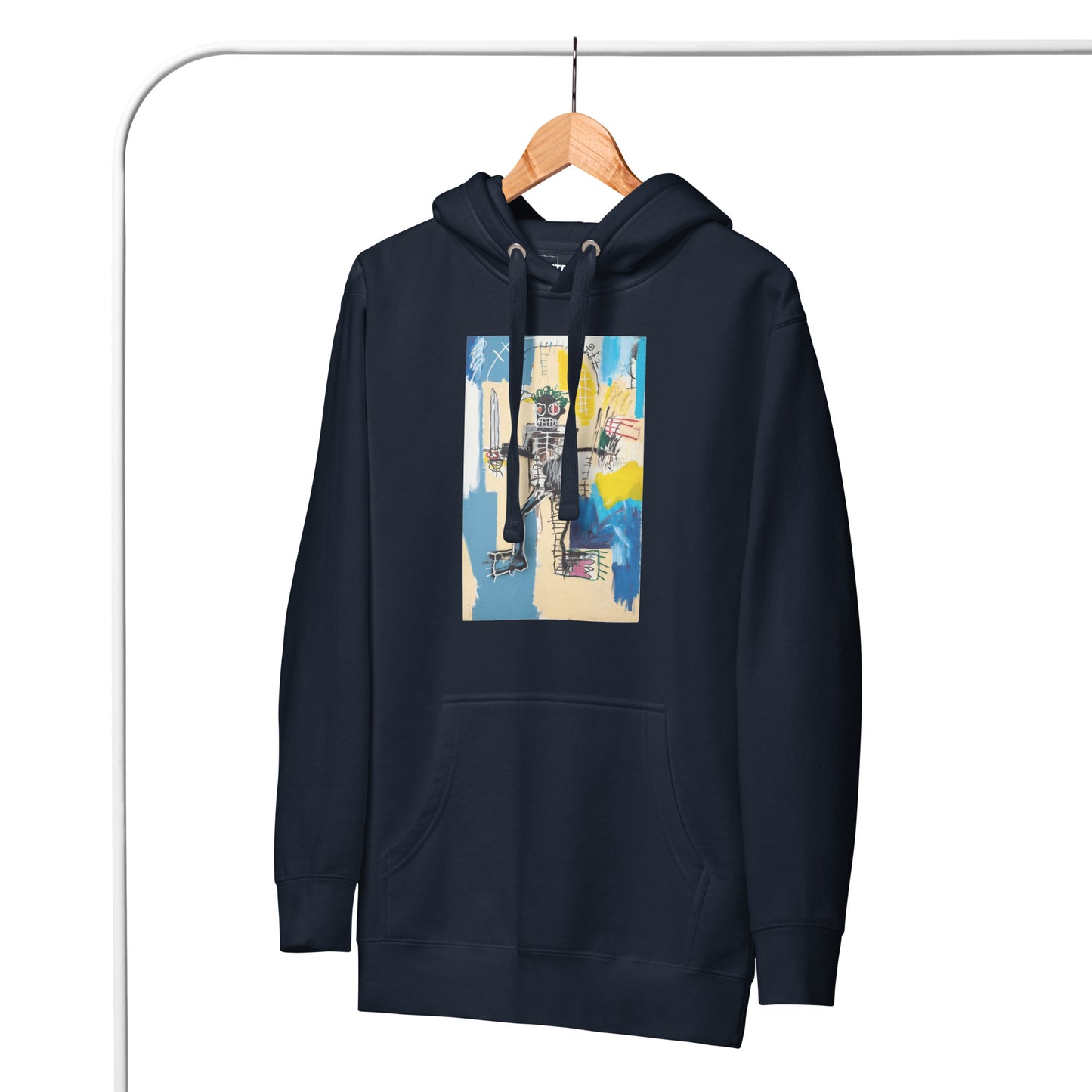Jean-Michel Basquiat "Warrior" Artwork Printed Premium Streetwear Sweatshirt Hoodie Navy Blue