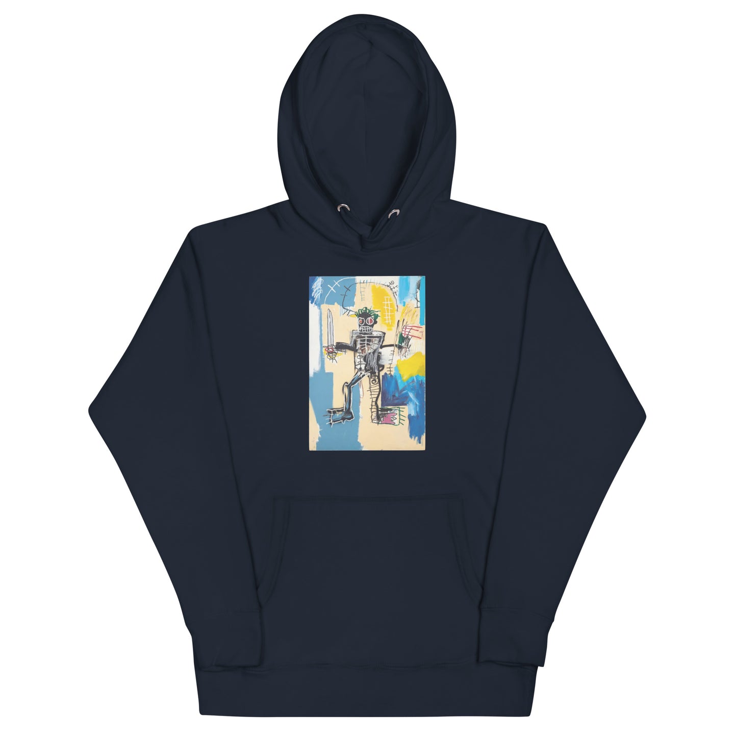 Jean-Michel Basquiat "Warrior" Artwork Printed Premium Streetwear Sweatshirt Hoodie Navy Blue