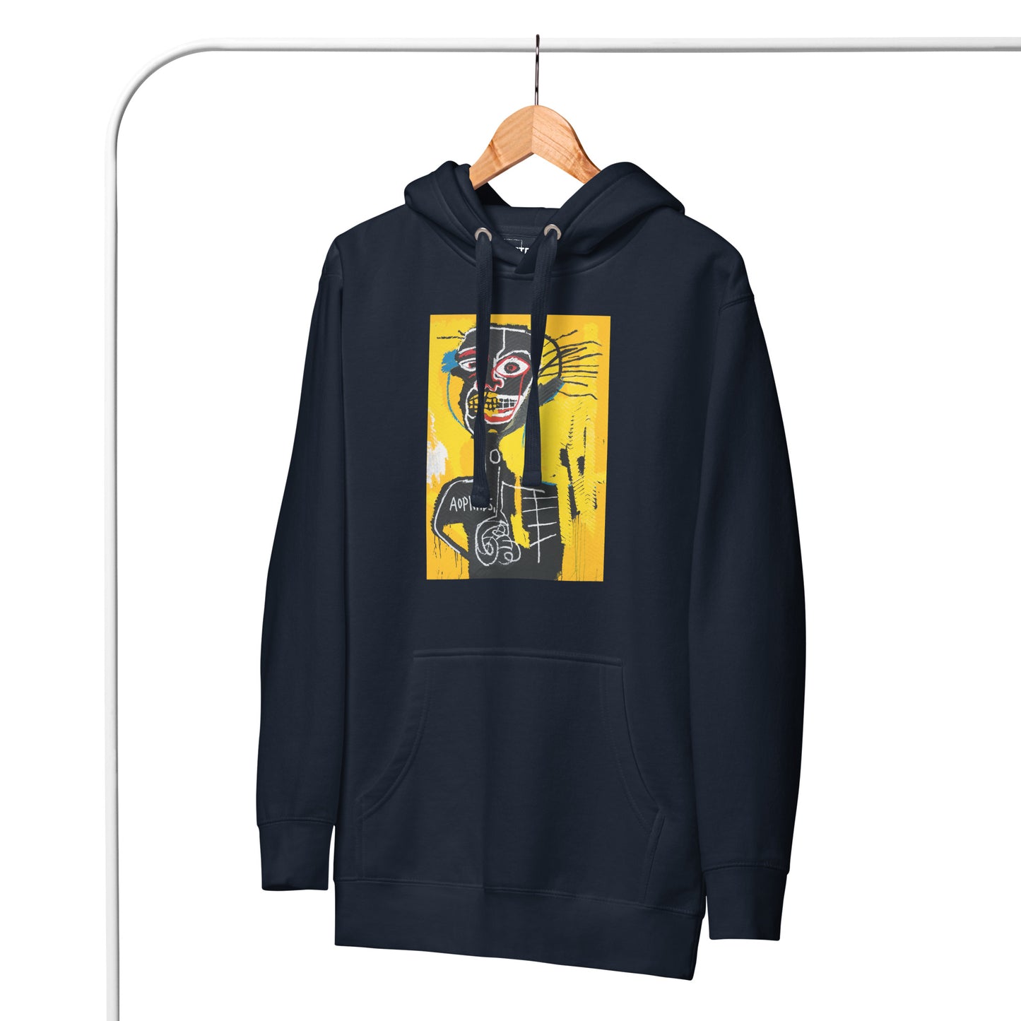 Jean-Michel Basquiat "Cabeza" Artwork Printed Premium Streetwear Sweatshirt Hoodie Navy Blue