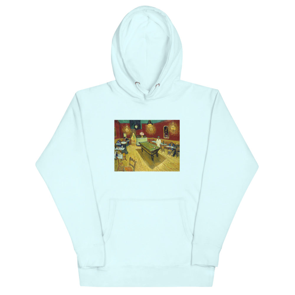 Vincent Van Gogh Le Café de Nuit (The Night Café) Painting Printed Premium Sky Blue Hoodie Sweatshirt Streetwear