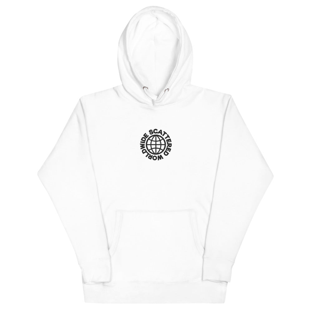 Black Embroidered Worldwide Logo Hoodie