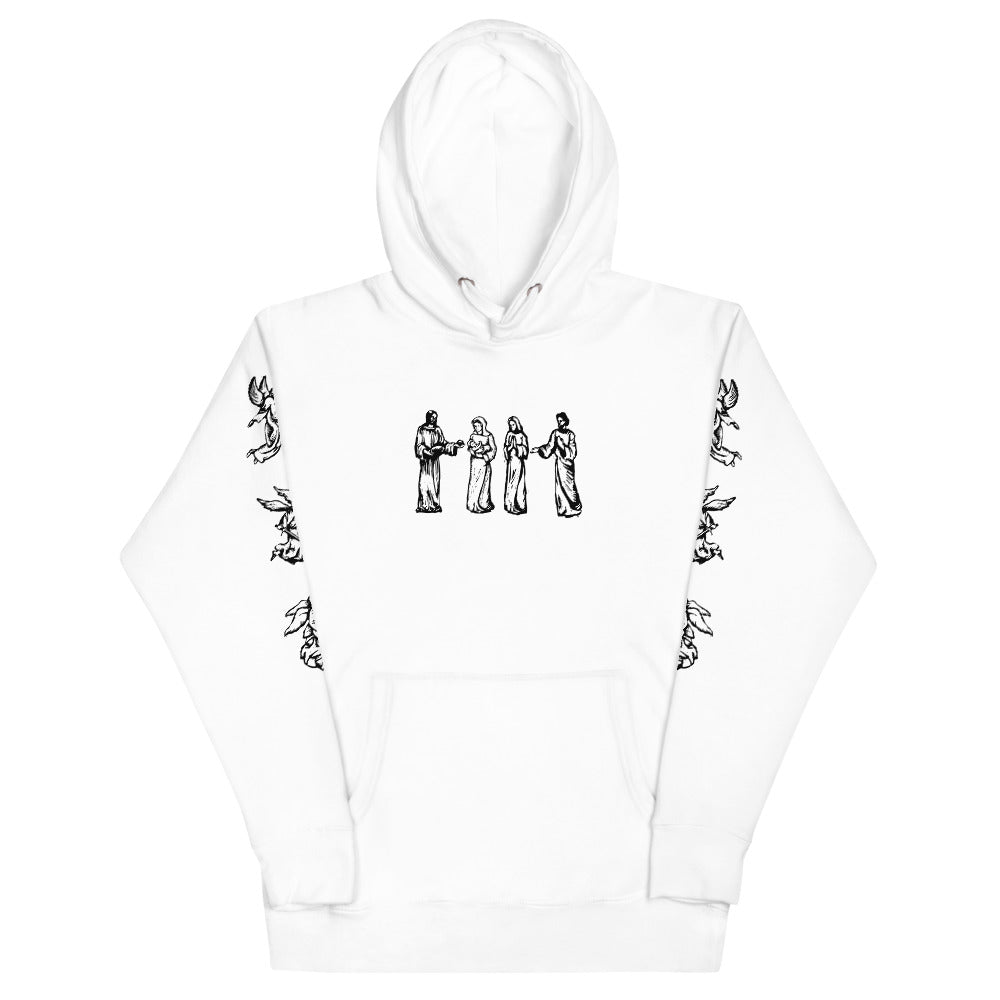 Christmas Christian Jesus Christ Streetwear Hoodie sweatshirt Mens Clothing Womens Clothing angels cross white black