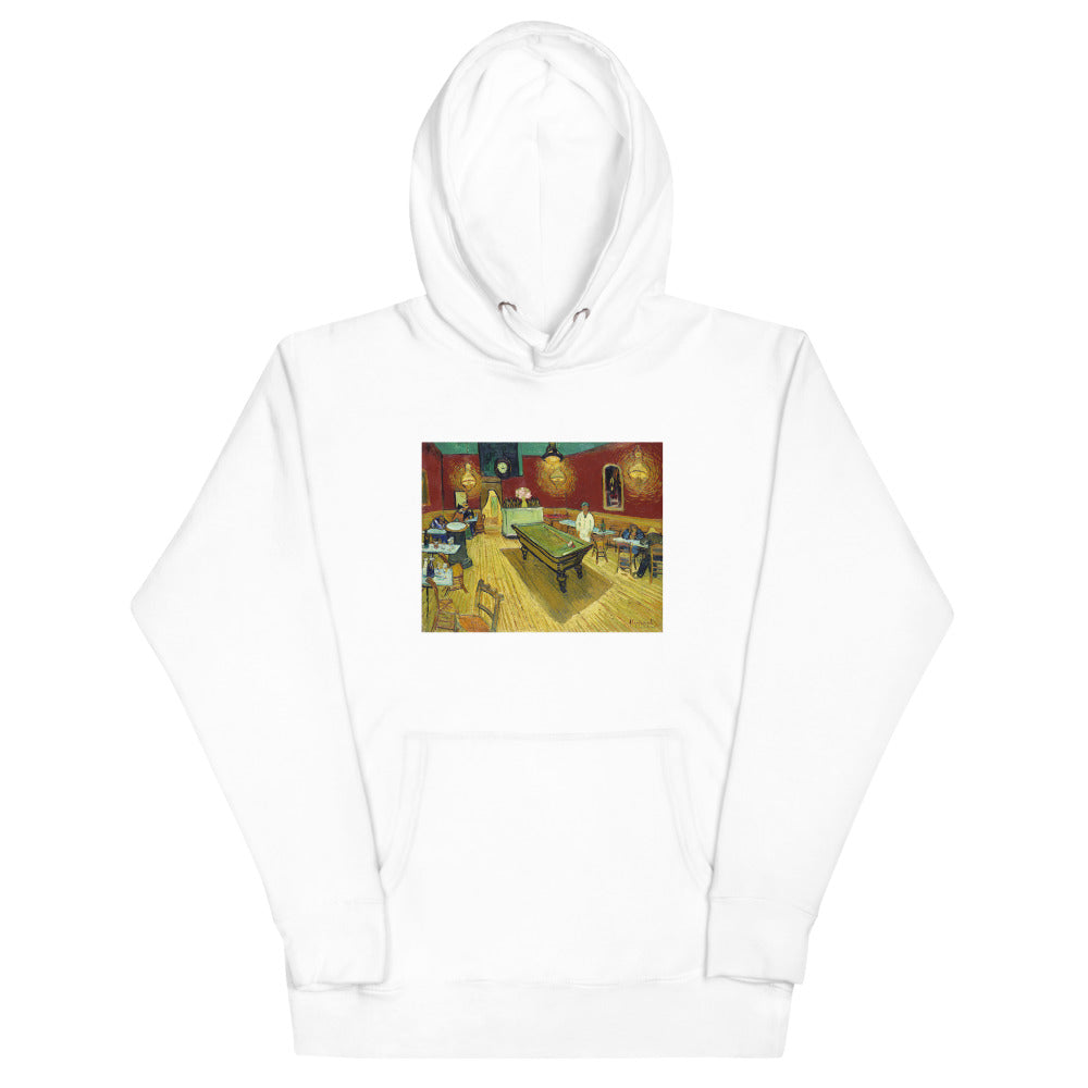 Vincent Van Gogh Le Café de Nuit (The Night Café) Painting Printed Premium White Hoodie Sweatshirt Streetwear