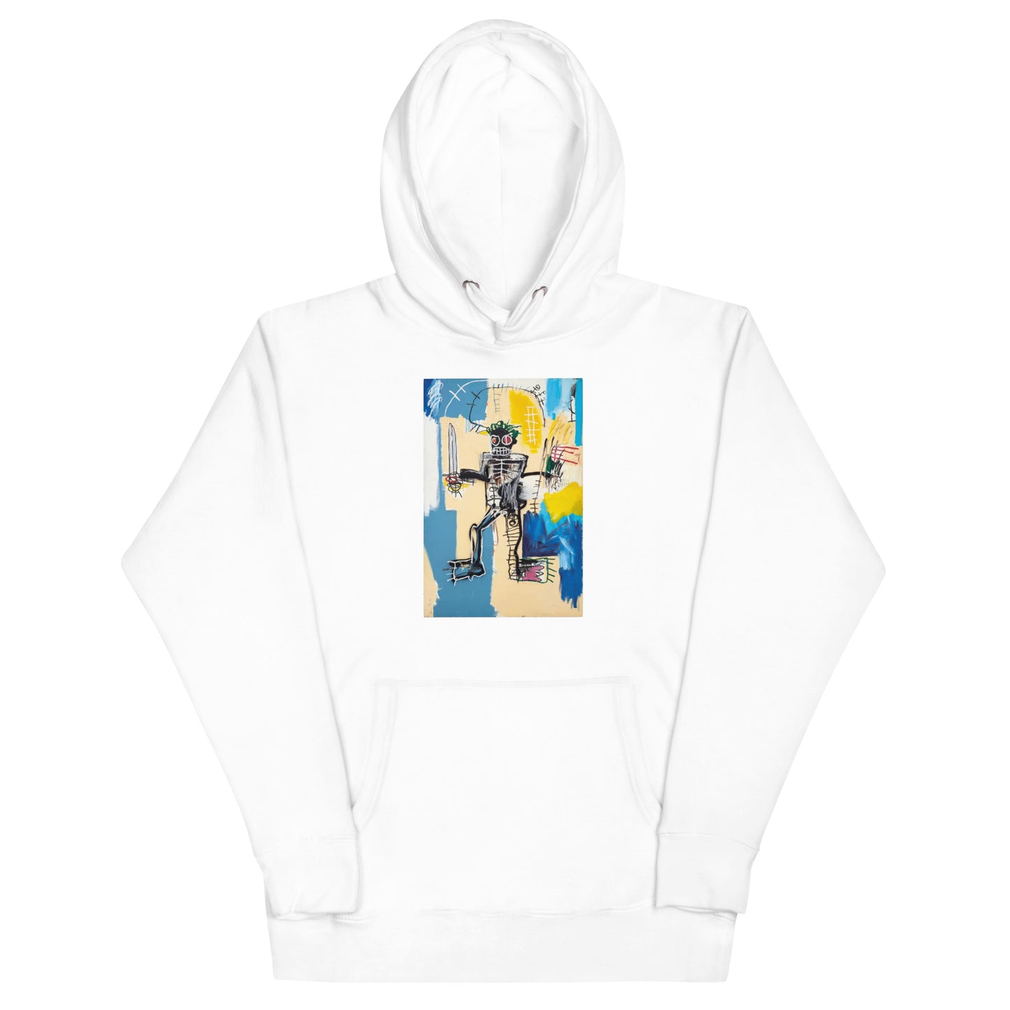 Jean-Michel Basquiat "Warrior" Artwork Printed Premium Streetwear Sweatshirt Hoodie White