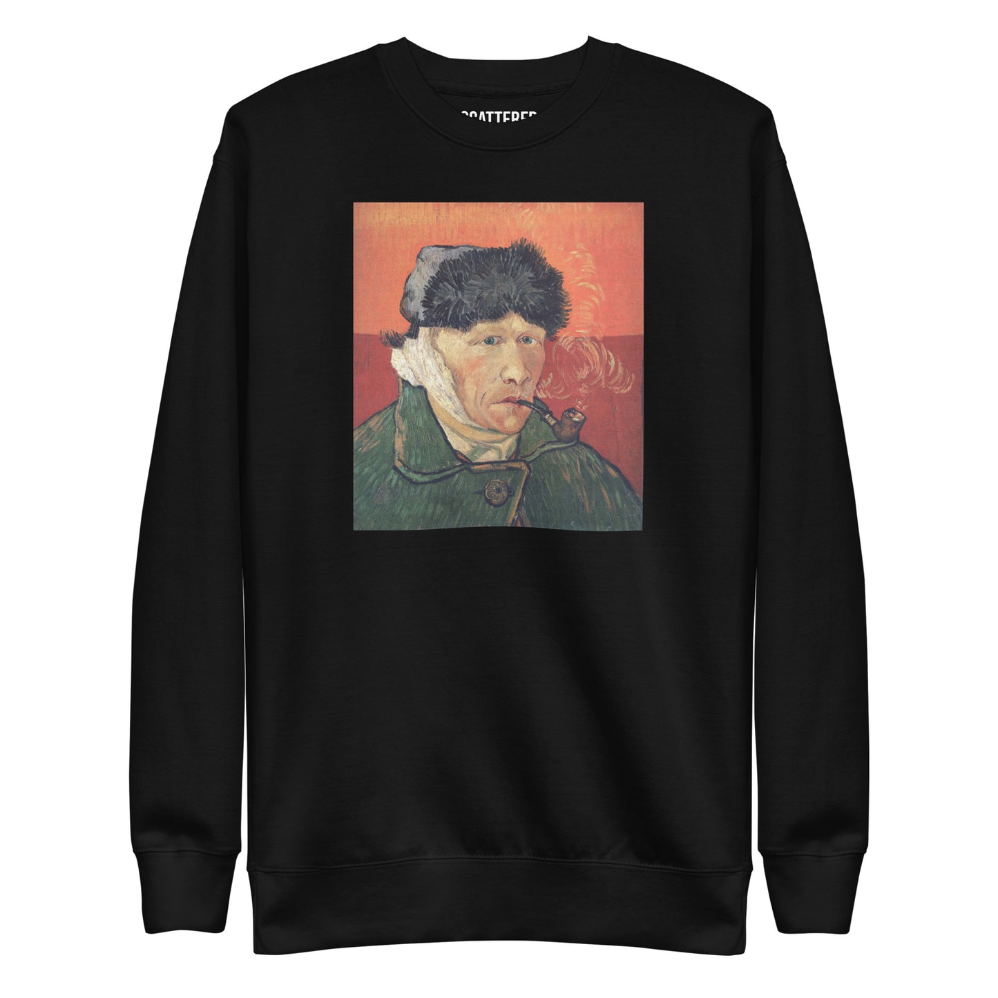 Vincent Van Gogh Self-Portrait with Bandaged Ear and Pipe (1889) Painting Printed Premium Crewneck Sweatshirt