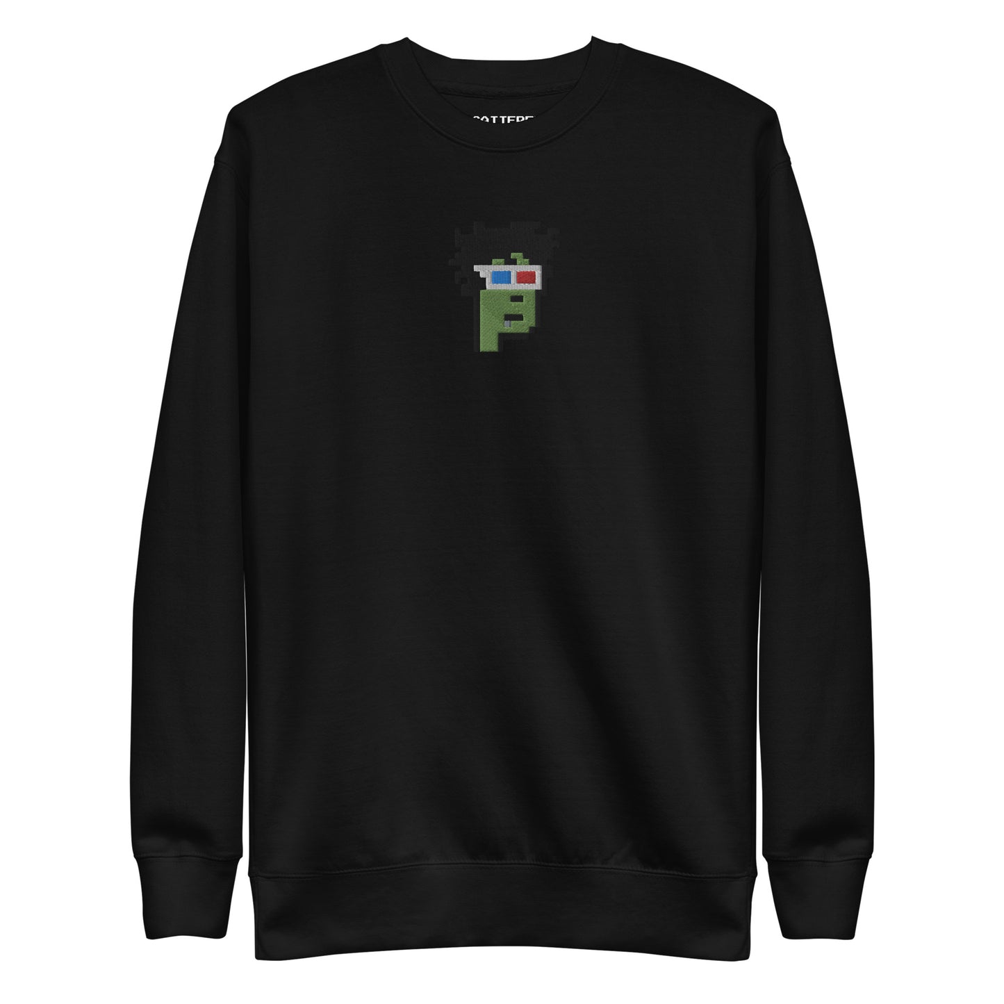 Crypto Punks Zombie NFT #8857 Premium Embroidered Crewneck Sweatshirt