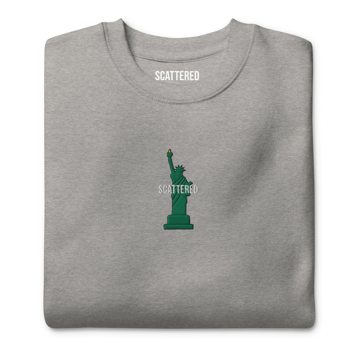 Statue of Liberty Embroidered Logo Premium Crewneck Sweatshirt