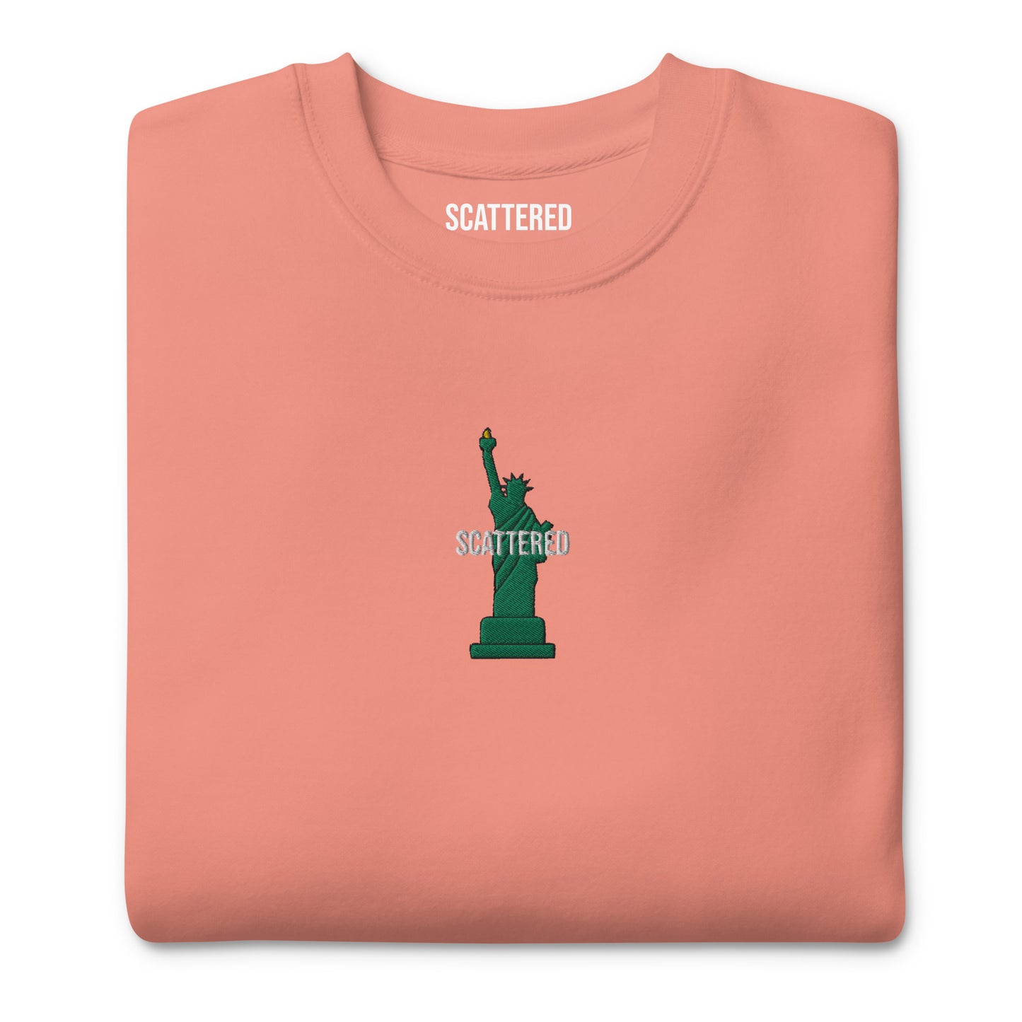 Statue of Liberty Embroidered Logo Premium Crewneck Sweatshirt