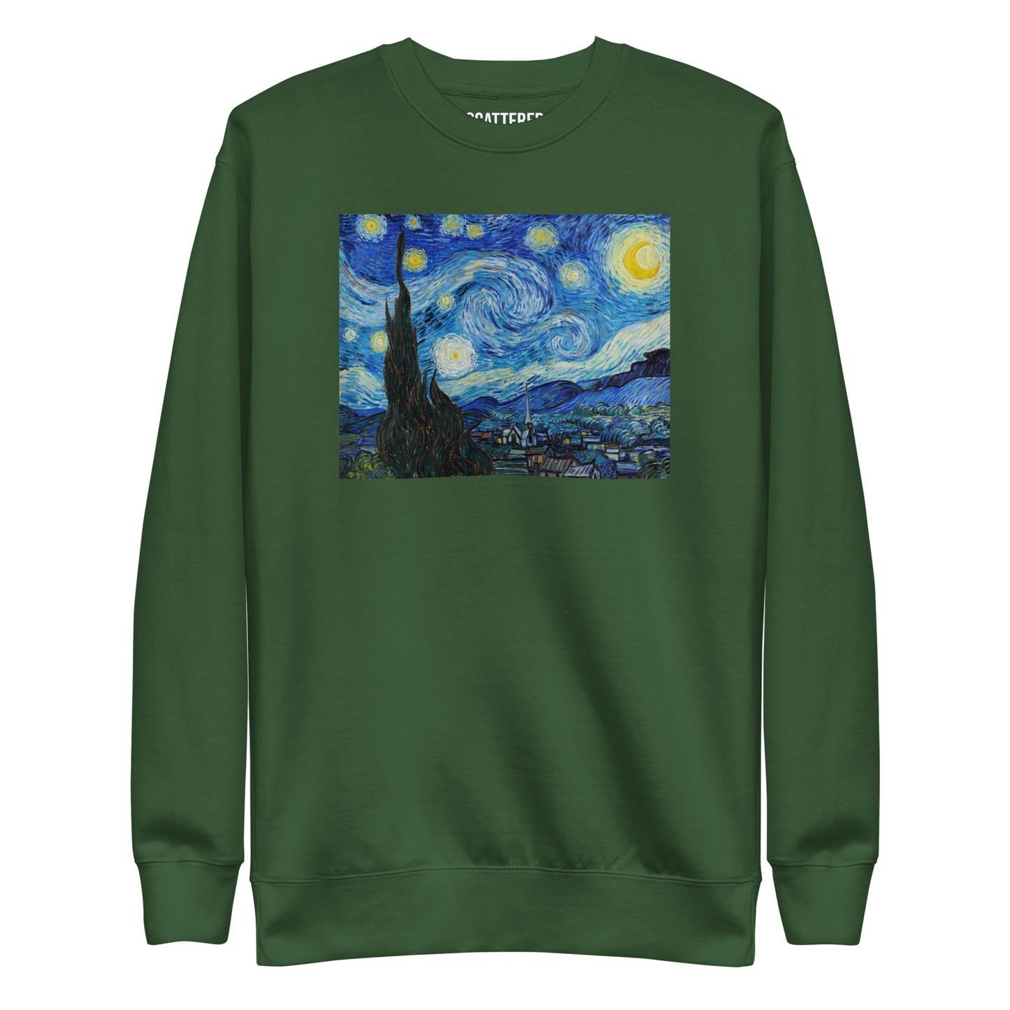 Vincent Van Gogh The Starry Night Painting Printed Premium Crewneck Sweatshirt