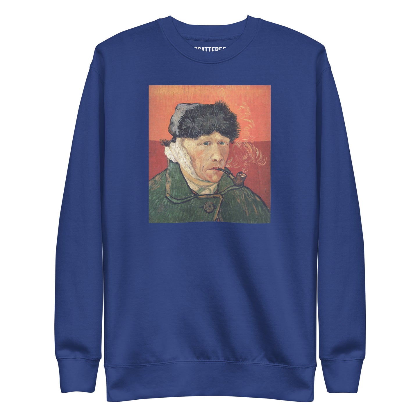 Vincent Van Gogh Self-Portrait with Bandaged Ear and Pipe (1889) Painting Printed Premium Crewneck Sweatshirt