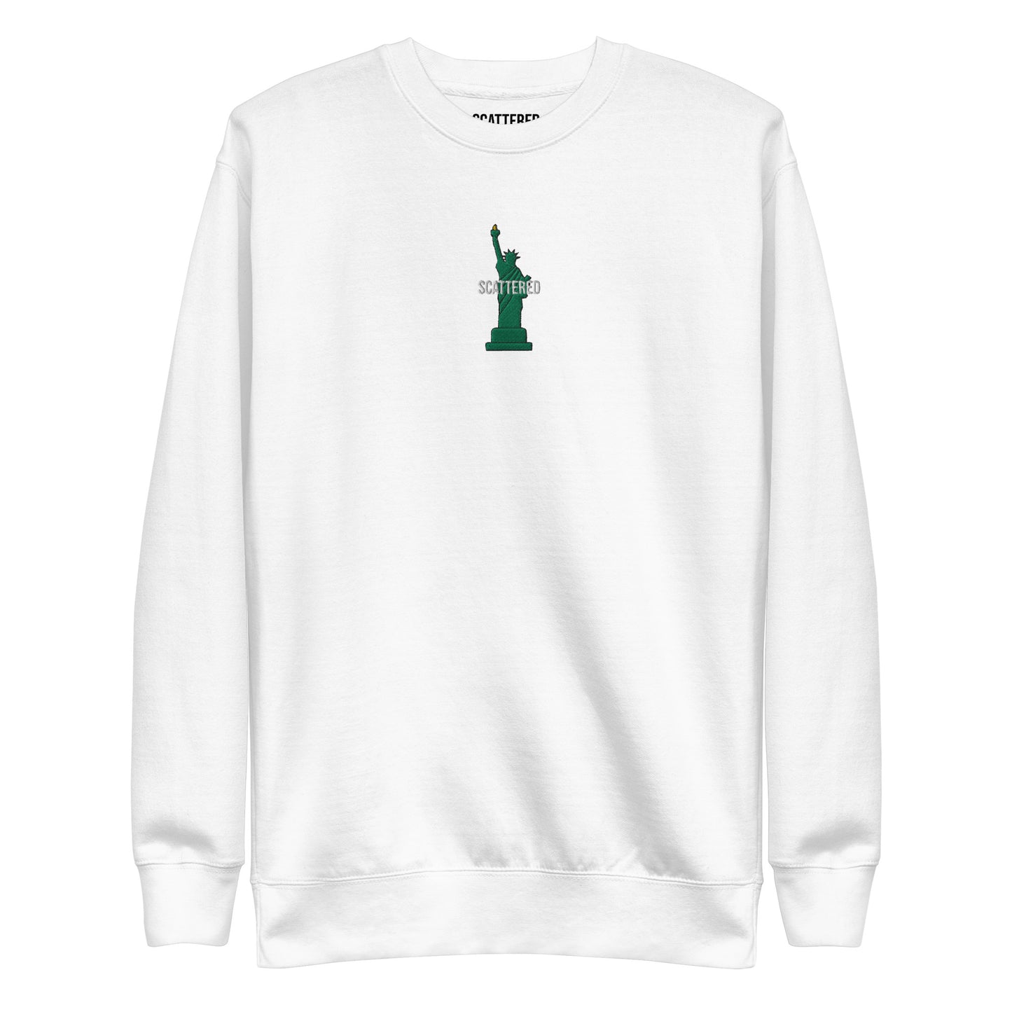 Statue of Liberty Embroidered Logo Premium Crewneck Sweatshirt