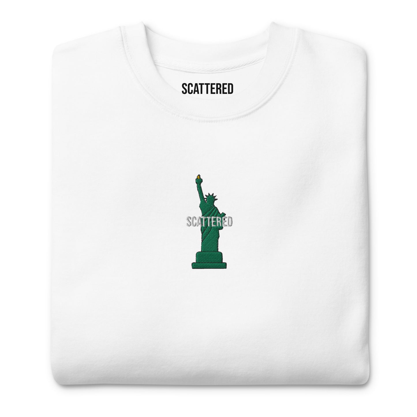 Statue of Liberty Embroidered Logo Premium Crewneck Sweatshirt