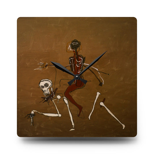 Jean-Michel Basquiat "Riding With Death" Artwork Acrylic Wall Clock