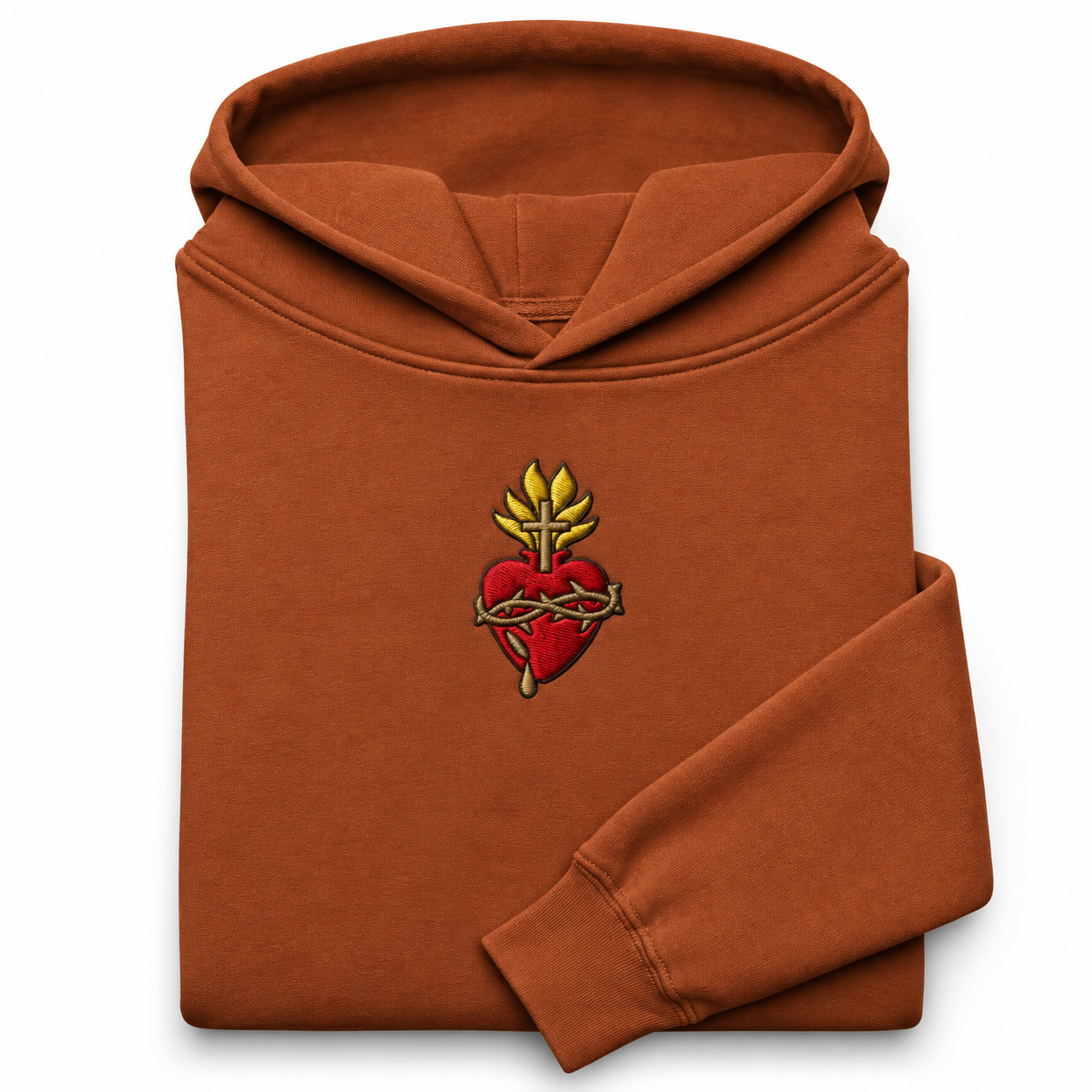 Scattered Sacred Heart of Jesus Embroidered Luxury Hoodie Sweatshirt