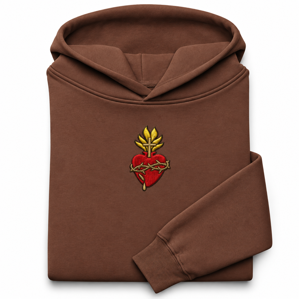 Scattered Sacred Heart of Jesus Embroidered Luxury Hoodie Sweatshirt