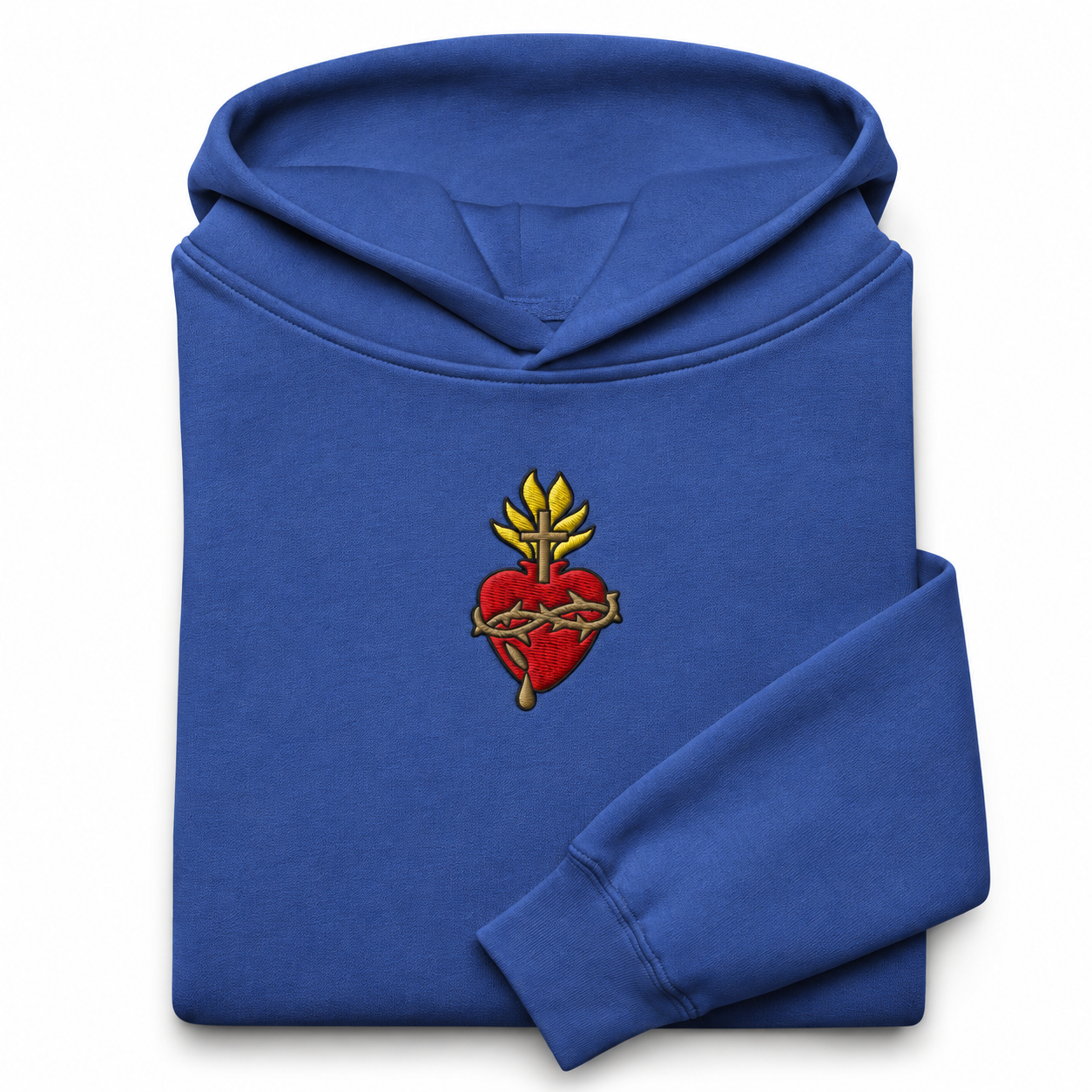 Scattered Sacred Heart of Jesus Embroidered Luxury Hoodie Sweatshirt