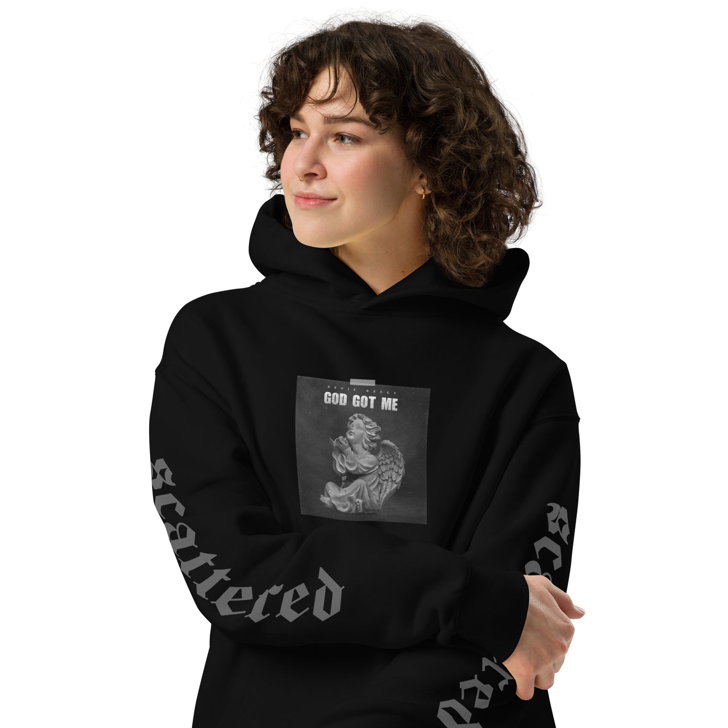 God Got Me - Single DTF Printed Premium Black Streetwear Hoodie by Denis Deezy