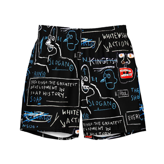 Jean-Michel Basquiat "Rinso" Artwork Printed Swim Trunk Shorts
