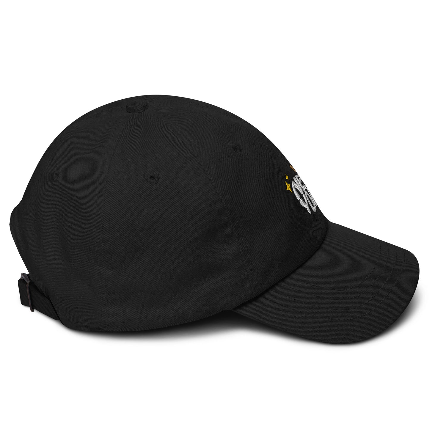 New York Apple Logo Embroidered Black Dad Hat Scattered Streetwear
