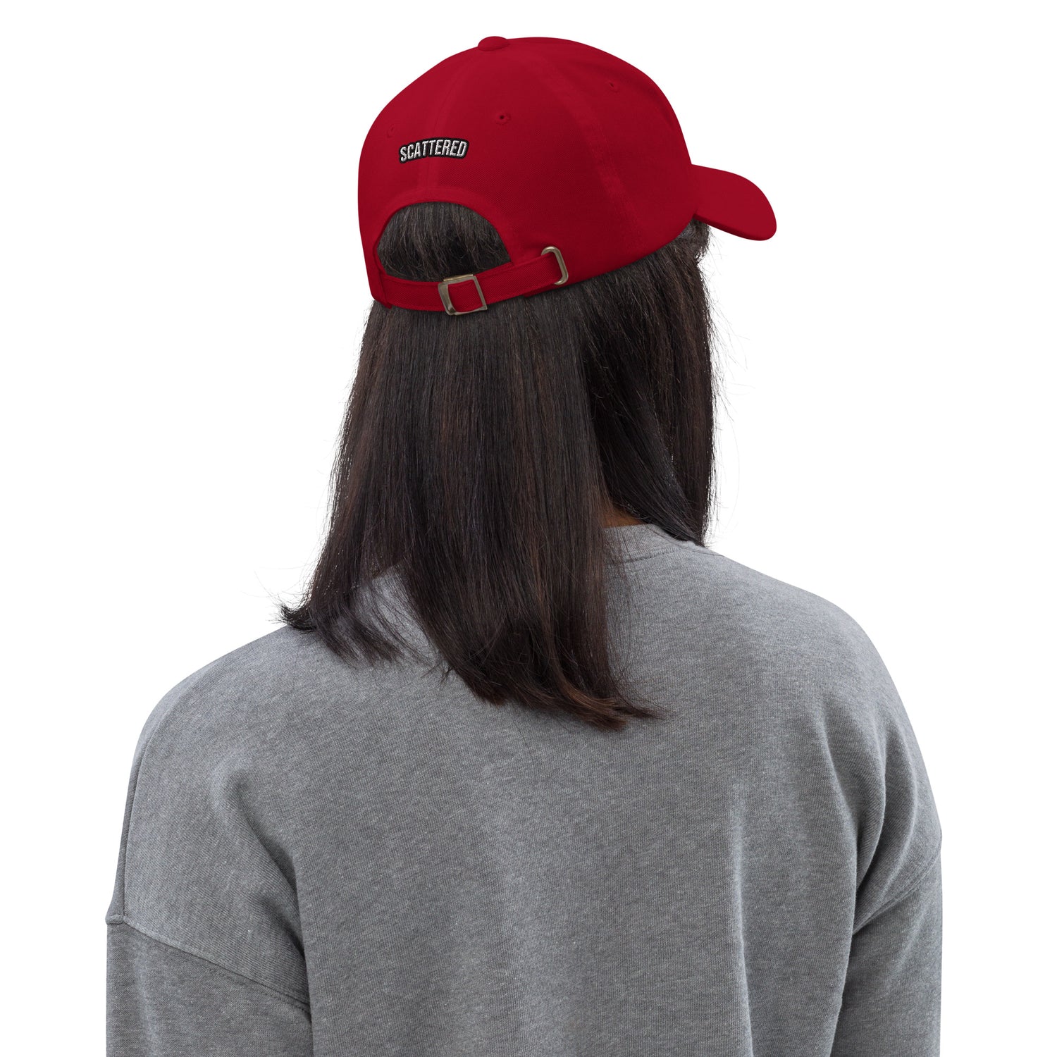 New York Apple Logo Embroidered Red Dad Hat Scattered Streetwear