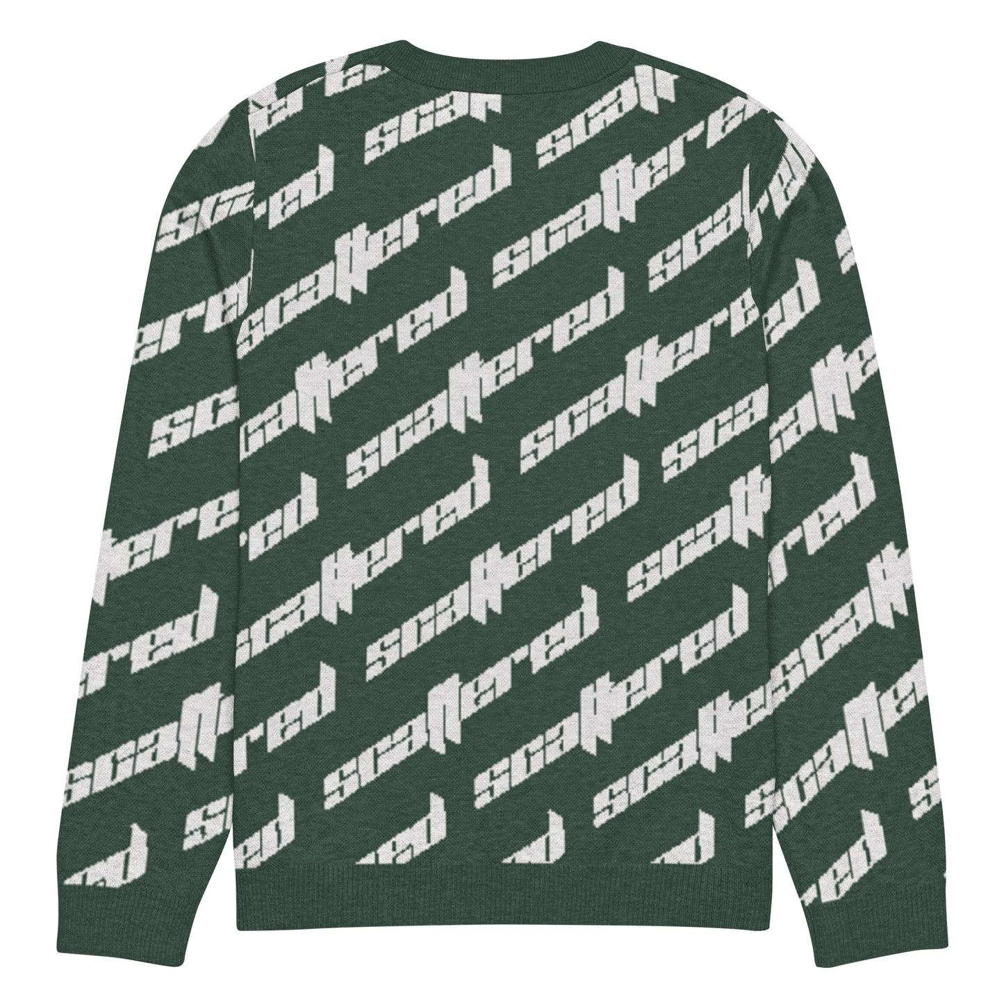 Pine Green Scattered Logo Knitted Crewneck Sweater