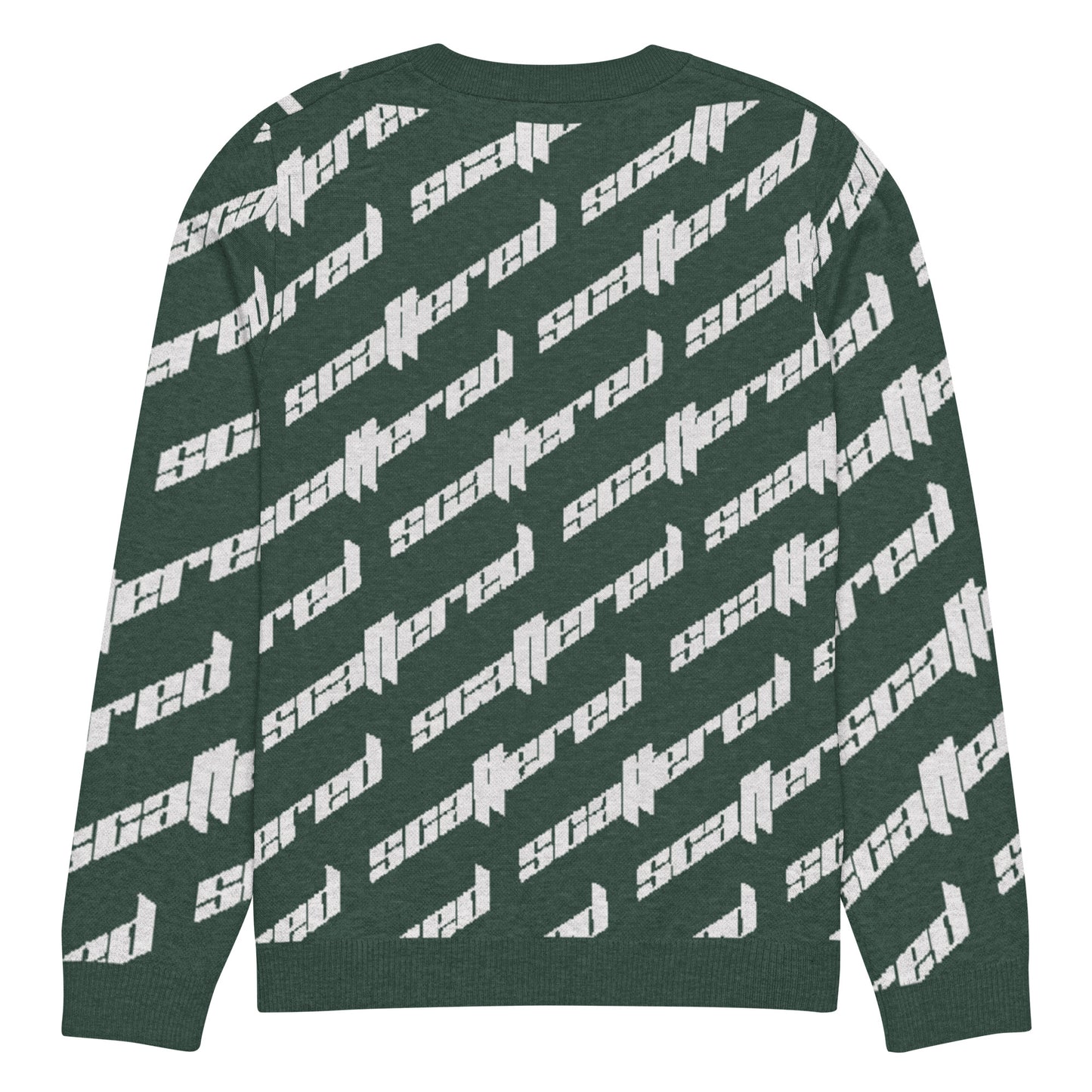 Pine Green Scattered Logo Knitted Crewneck Sweater