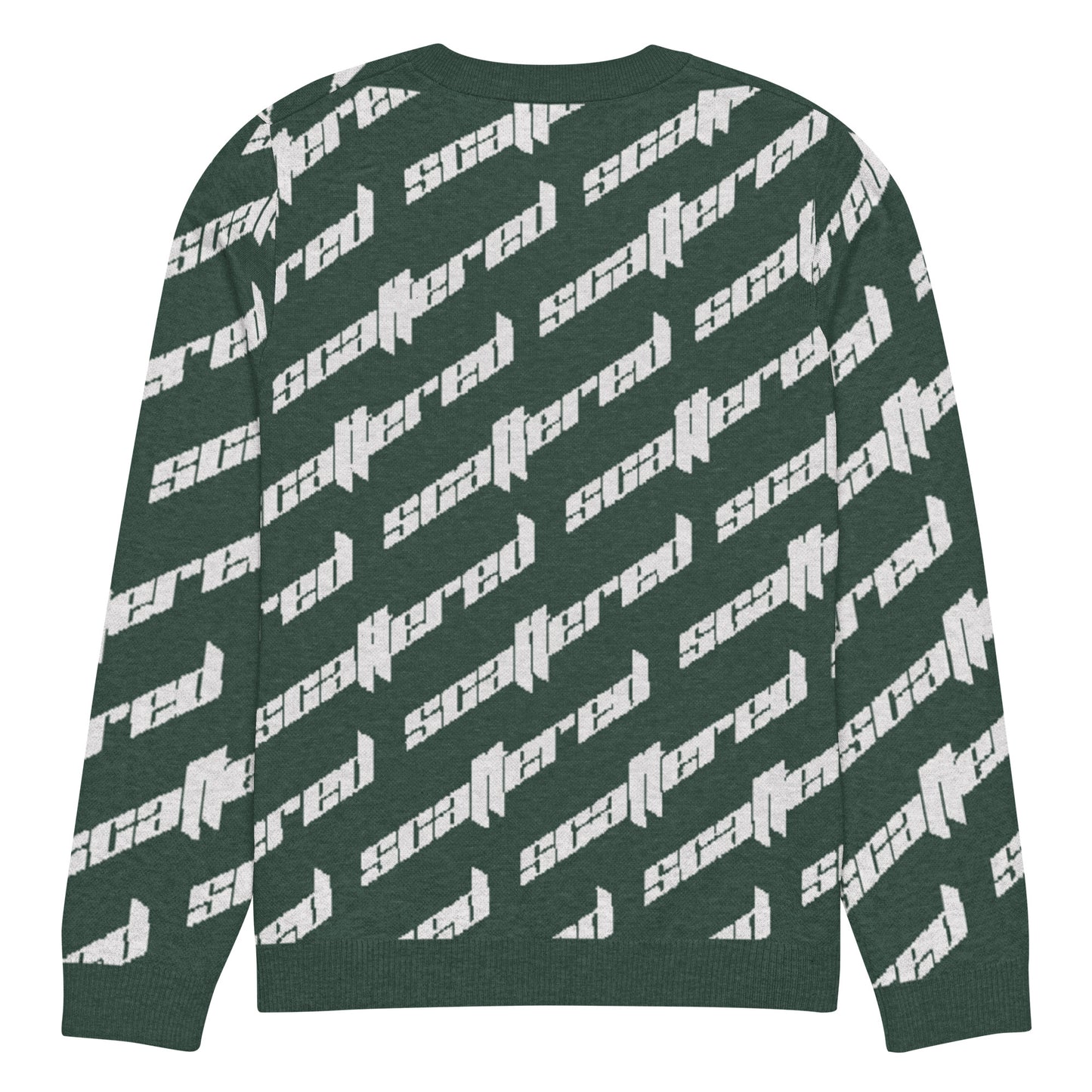 Pine Green Scattered Logo Knitted Crewneck Sweater