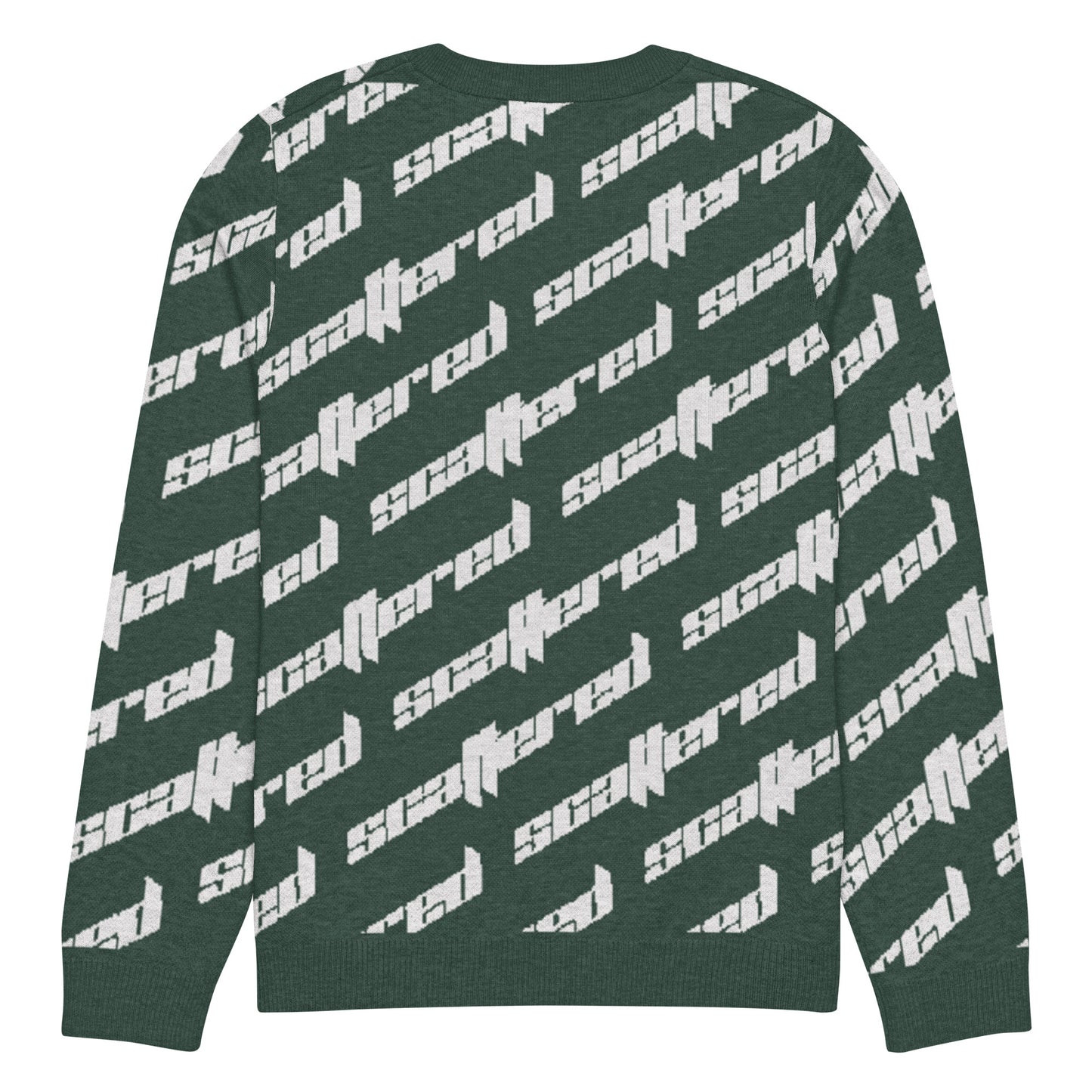 Pine Green Scattered Logo Knitted Crewneck Sweater