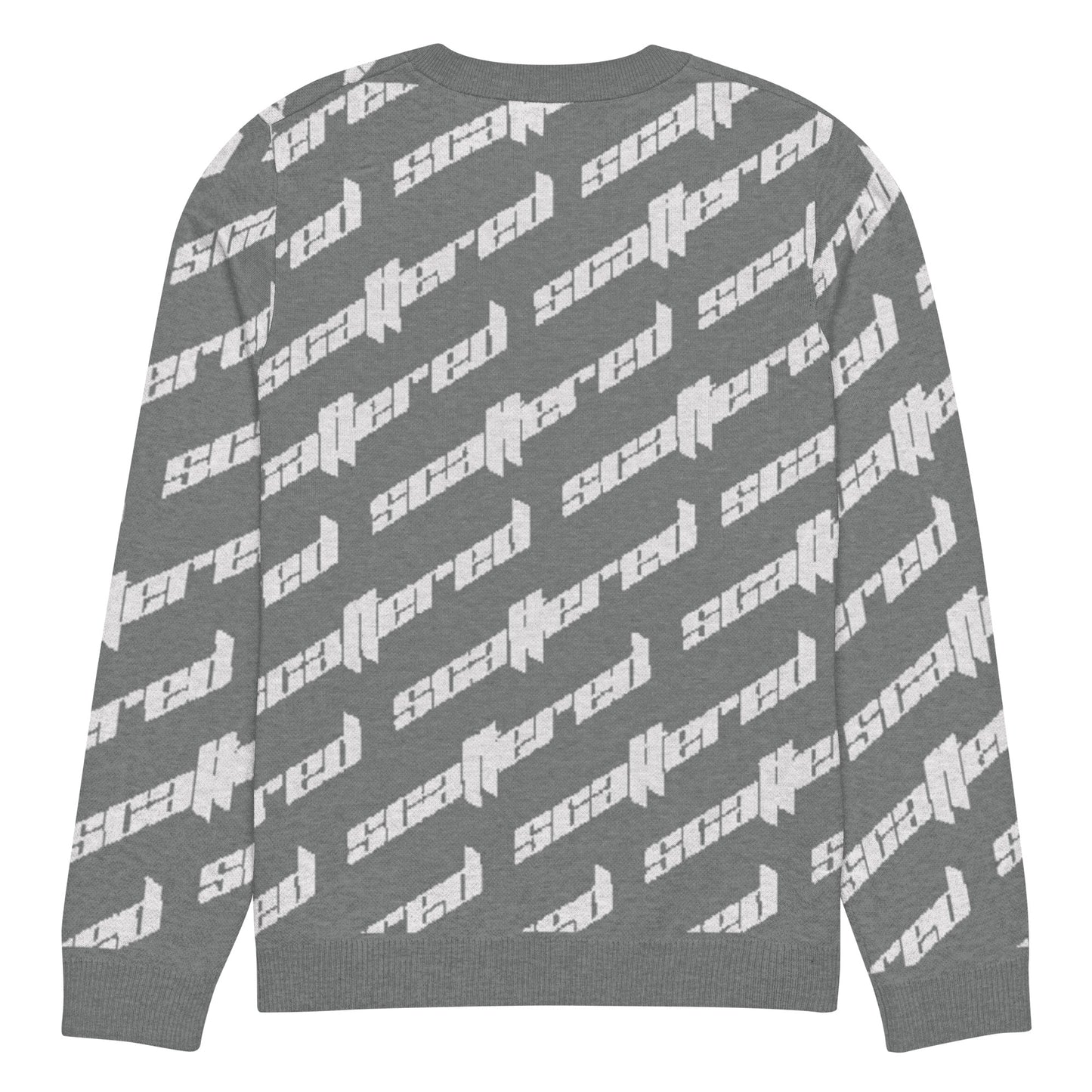 Dark Grey Scattered Logo Knitted Crewneck Sweater