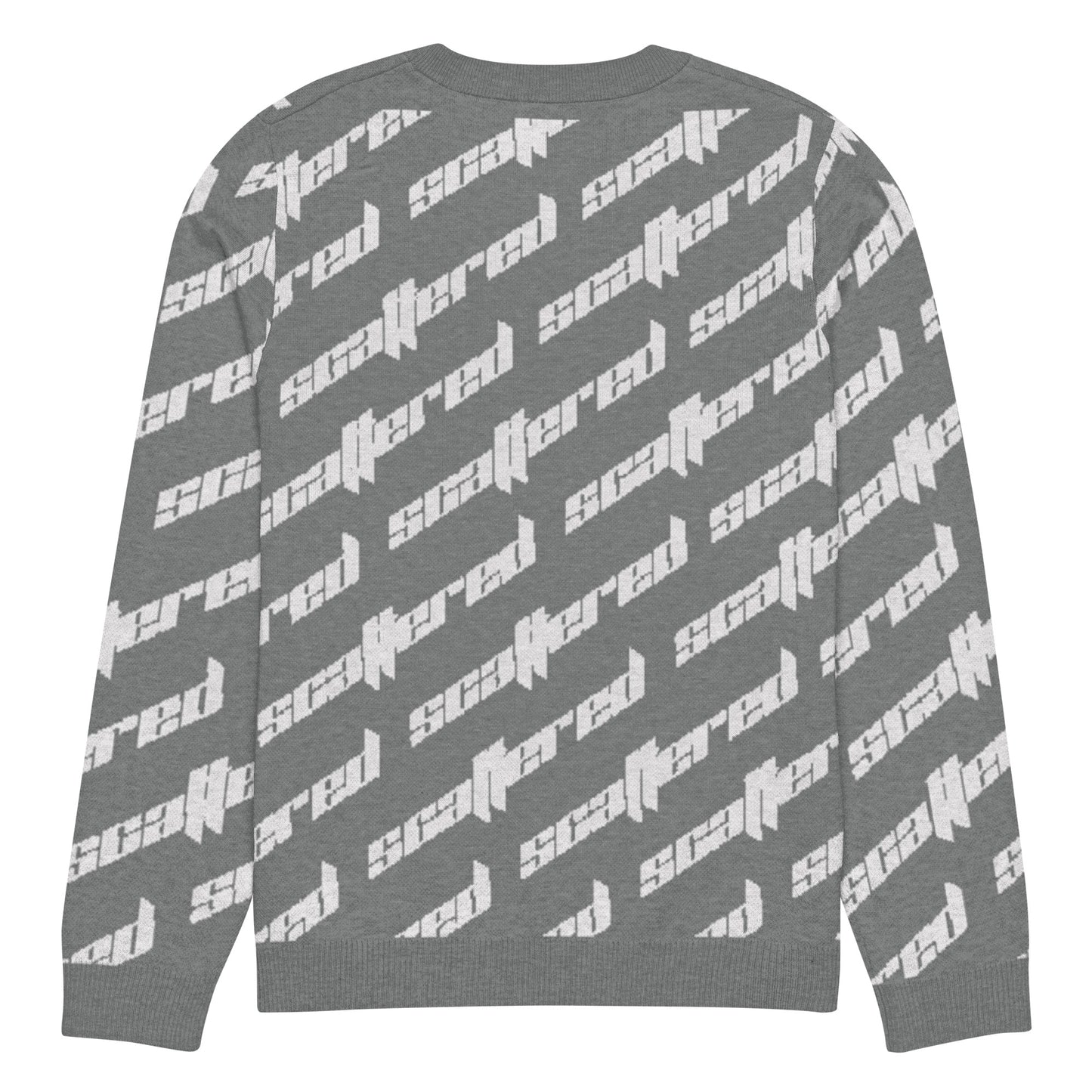 Dark Grey Scattered Logo Knitted Crewneck Sweater
