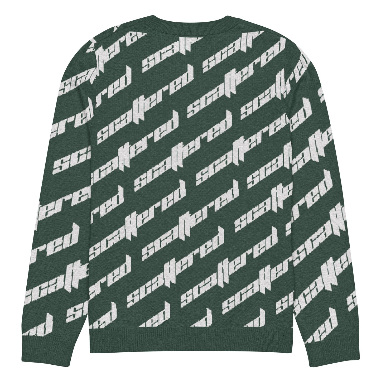 Pine Green Scattered Logo Knitted Crewneck Sweater