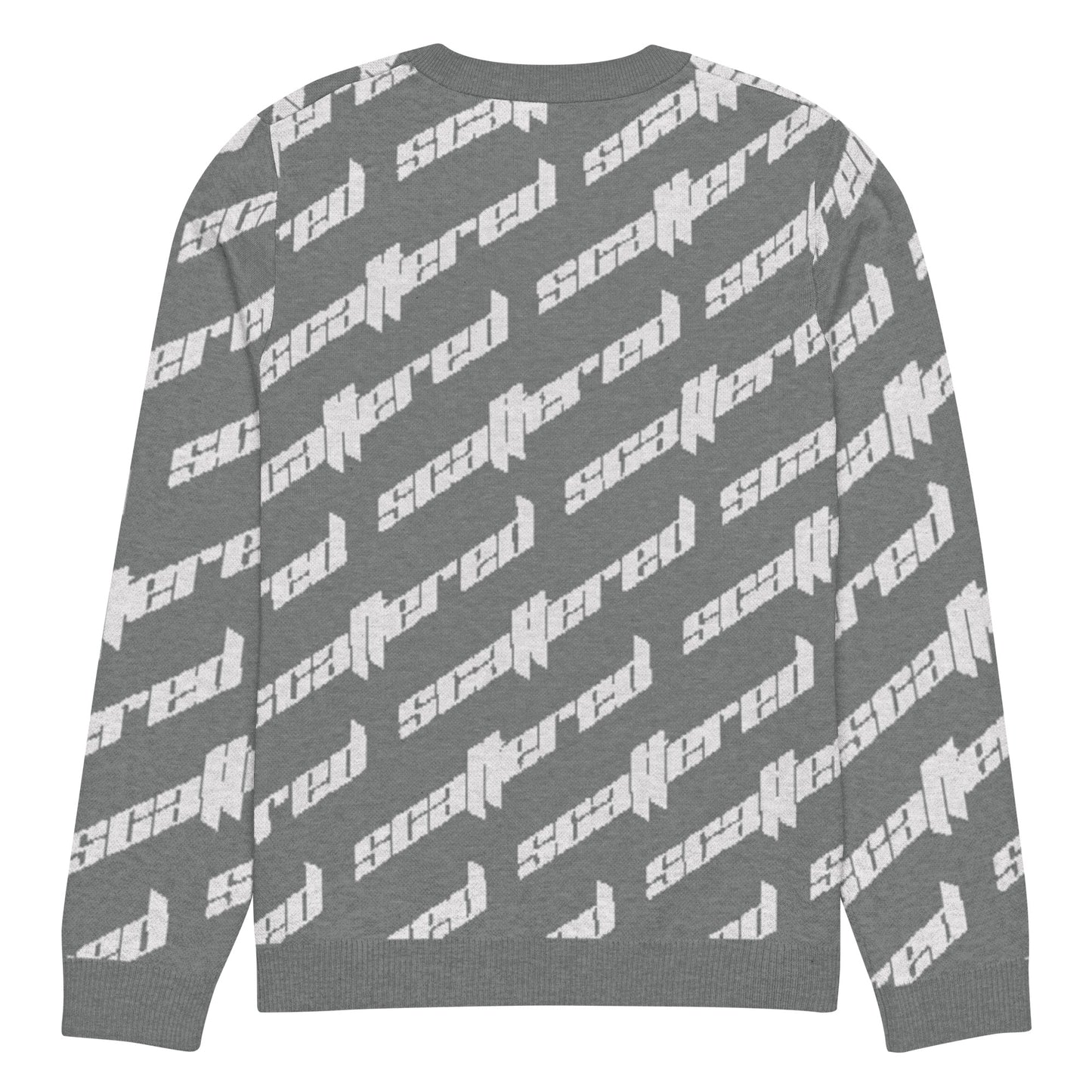 Dark Grey Scattered Logo Knitted Crewneck Sweater