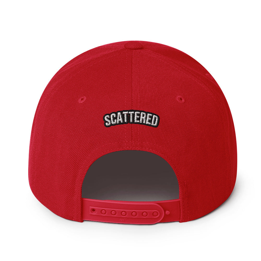 New York Apple Logo Embroidered Red Snapback Hat (Pizza) Scattered Streetwear