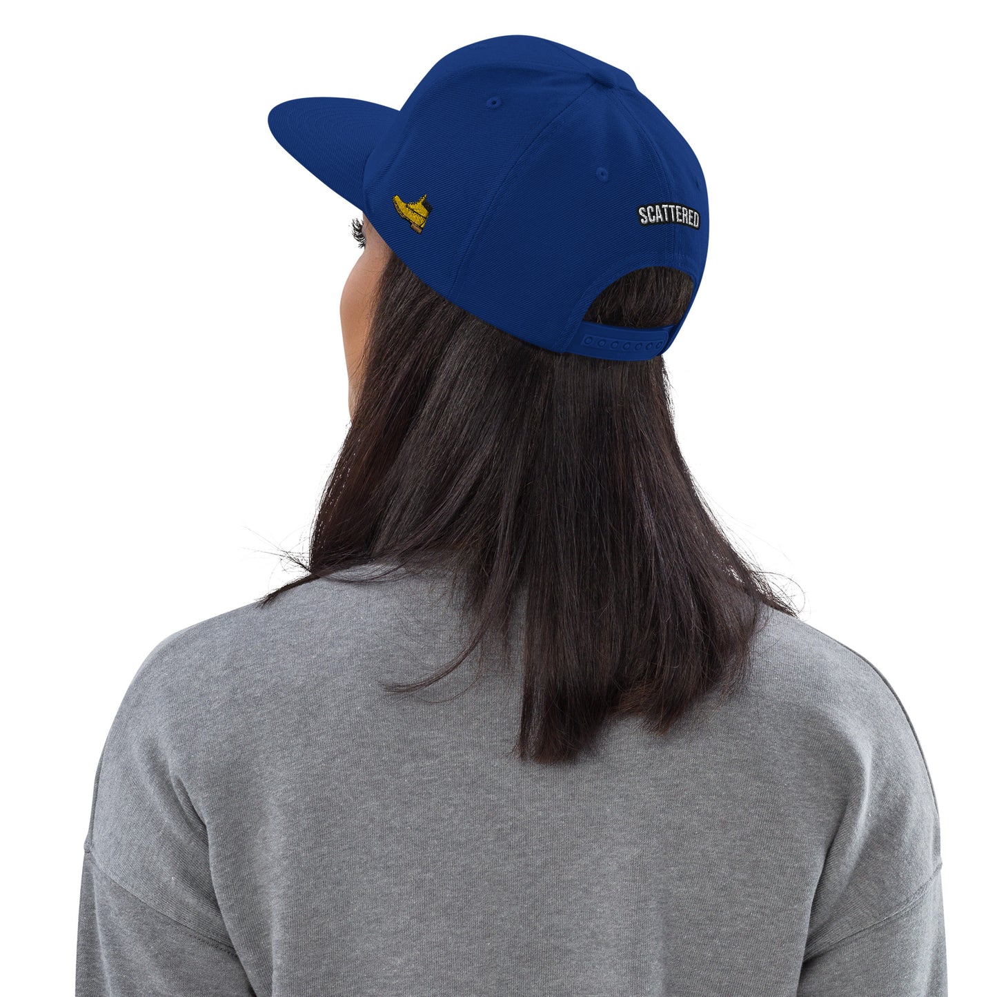 New York Apple Logo Embroidered Royal Blue Snapback Hat (Timberland) Scattered Streetwear
