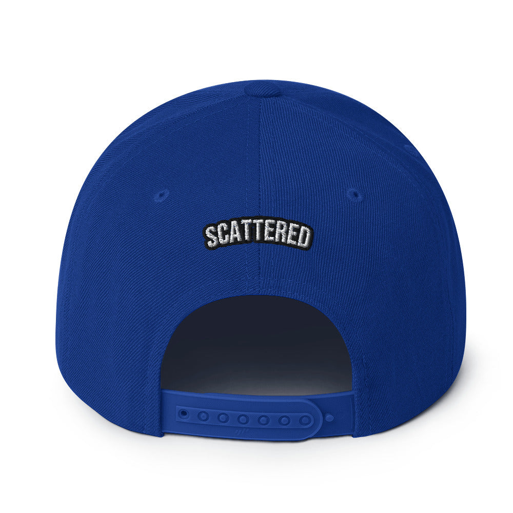 New York Apple Logo Embroidered Royal Blue Snapback Hat (Timberland) Scattered Streetwear
