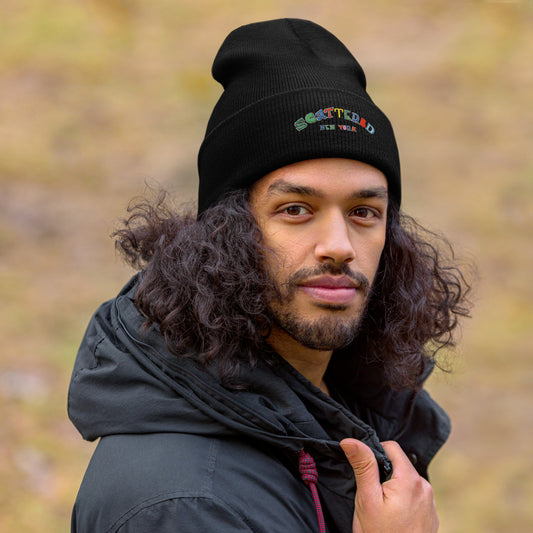 Scattered Van Cleef Style Logo Embroidered Cuffed Beanie