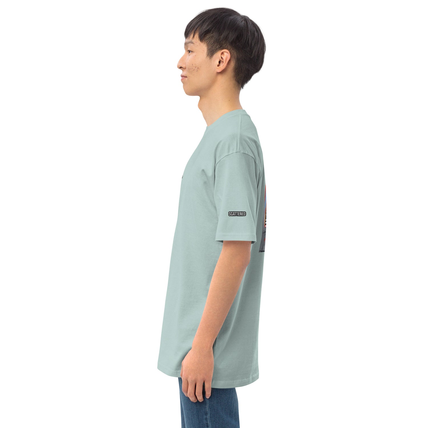 Jean-Michel Basquiat "La Hara" Artwork Embroidered + Printed Premium Agave Blue Streetwear T-shirt